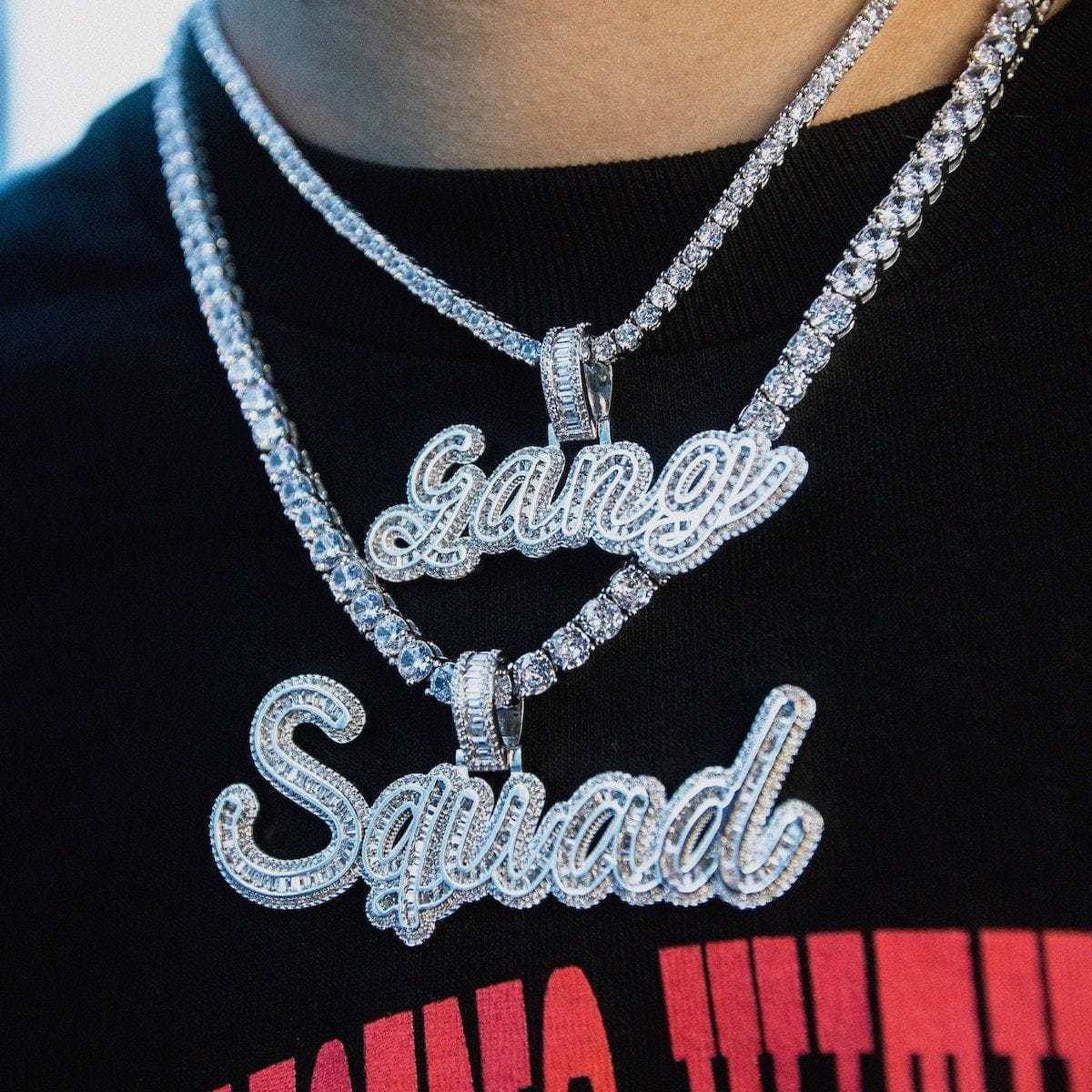 Custom Jewelry Multi - Layer Baguette Font Additional Letters