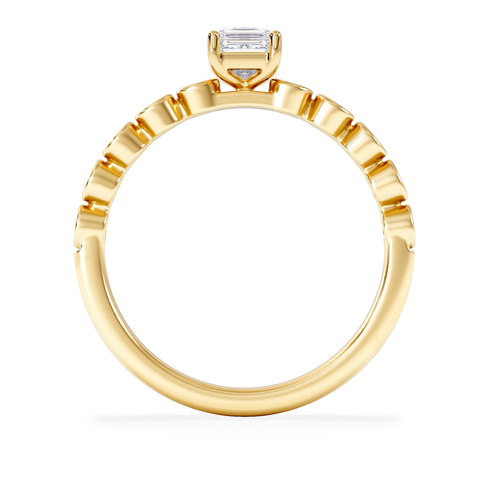 Solitaire Entwine 0.30ct Princess Cut Lab Diamond Solitaire Engagement Ring with Side Stones in 18K Gold Vermeil