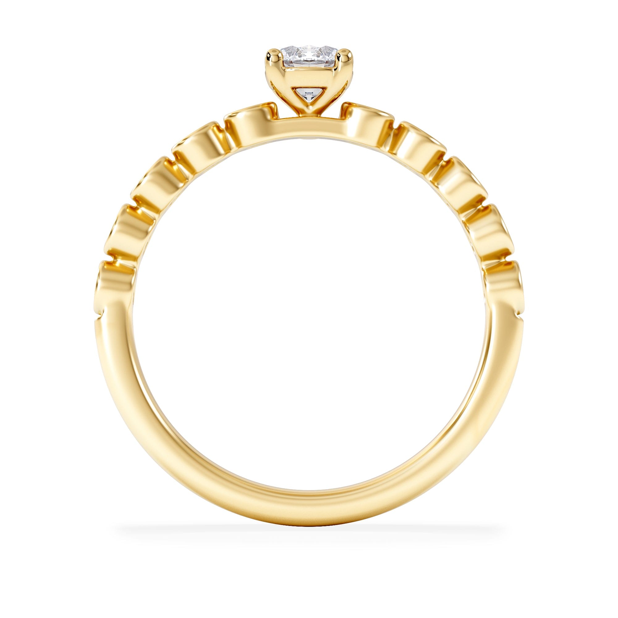 Solitaire Entwine 0.30ct Round Cut Lab Diamond Solitaire Engagement Ring with Side Stones in 18K Gold Vermeil