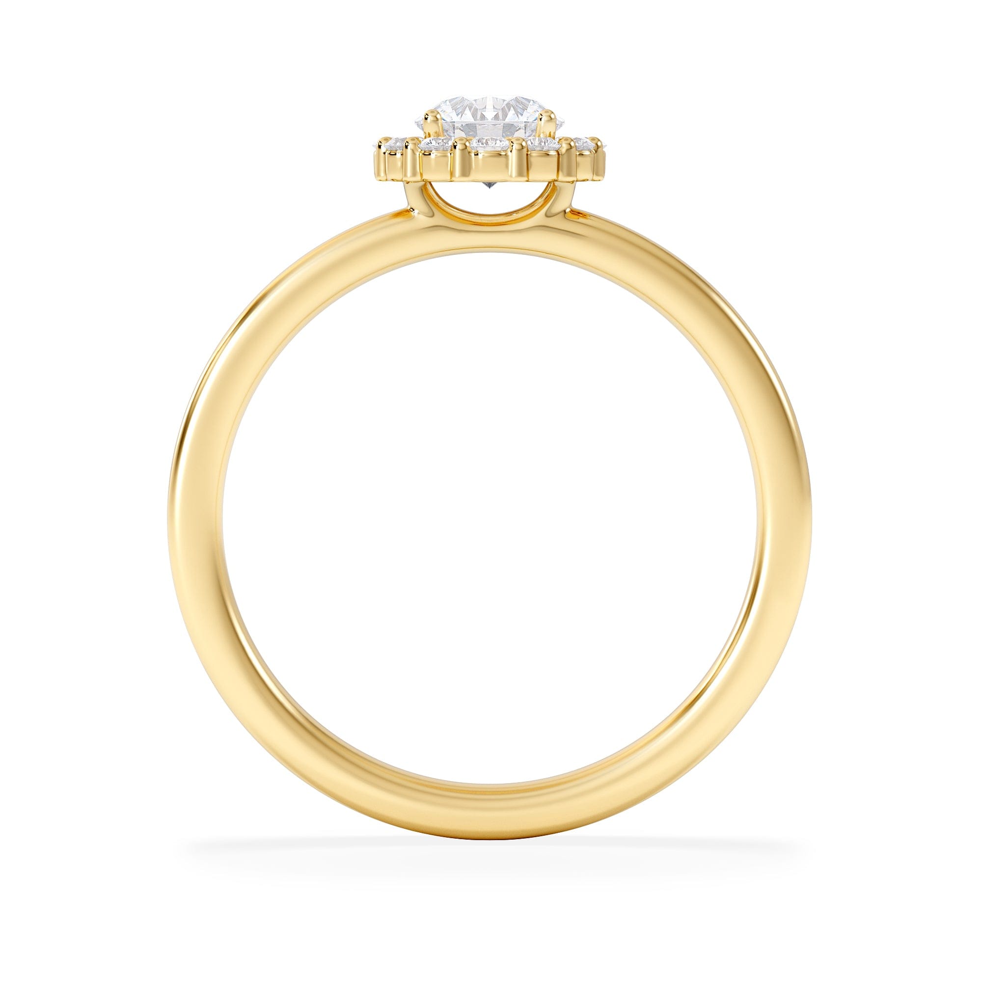 Diamond The Fleur Halo 0.50ct H/SI Round Cut Lab Diamond Ring in 18K Gold Vermeil