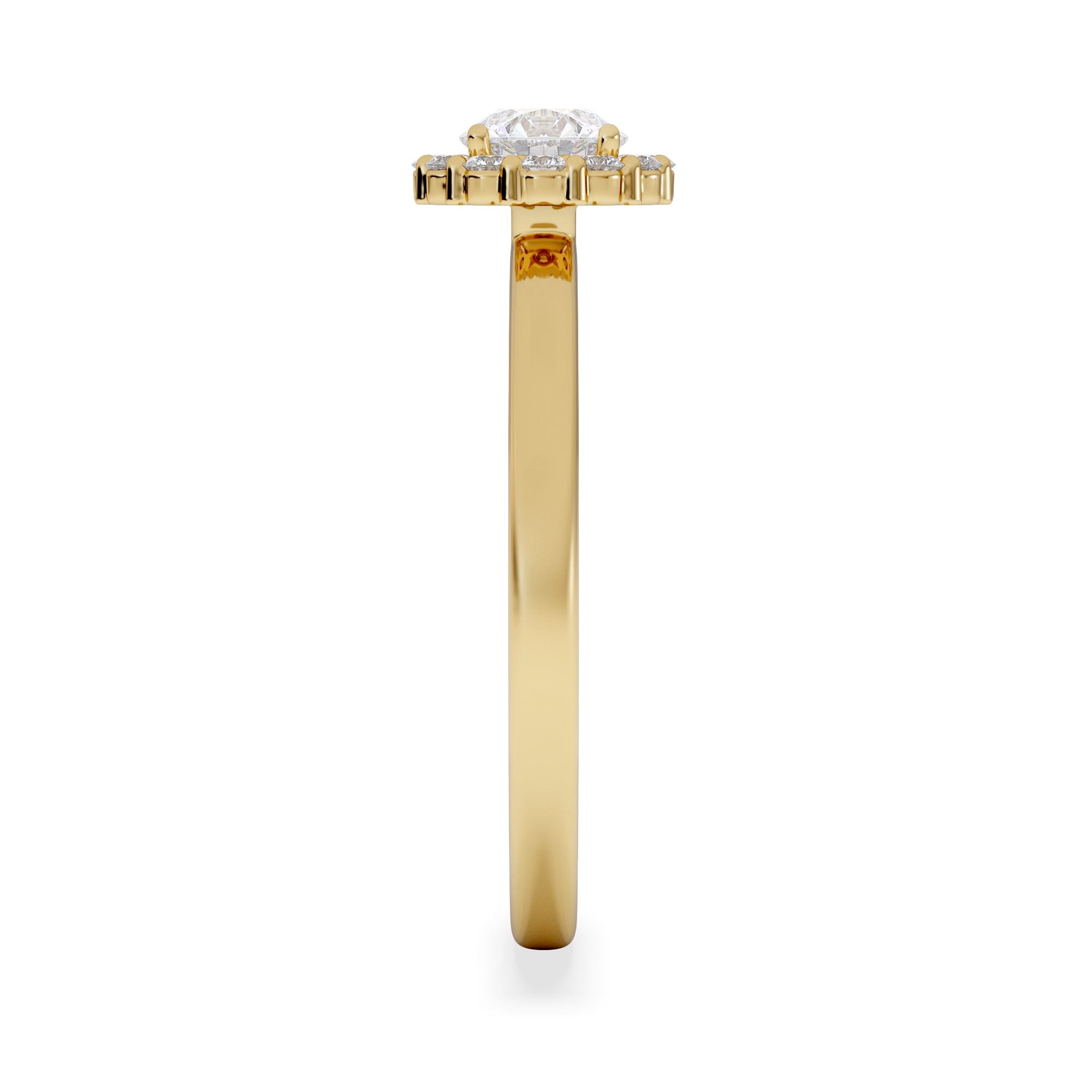 Diamond The Fleur Halo 0.50ct H/SI Round Cut Lab Diamond Ring in 18K Gold Vermeil