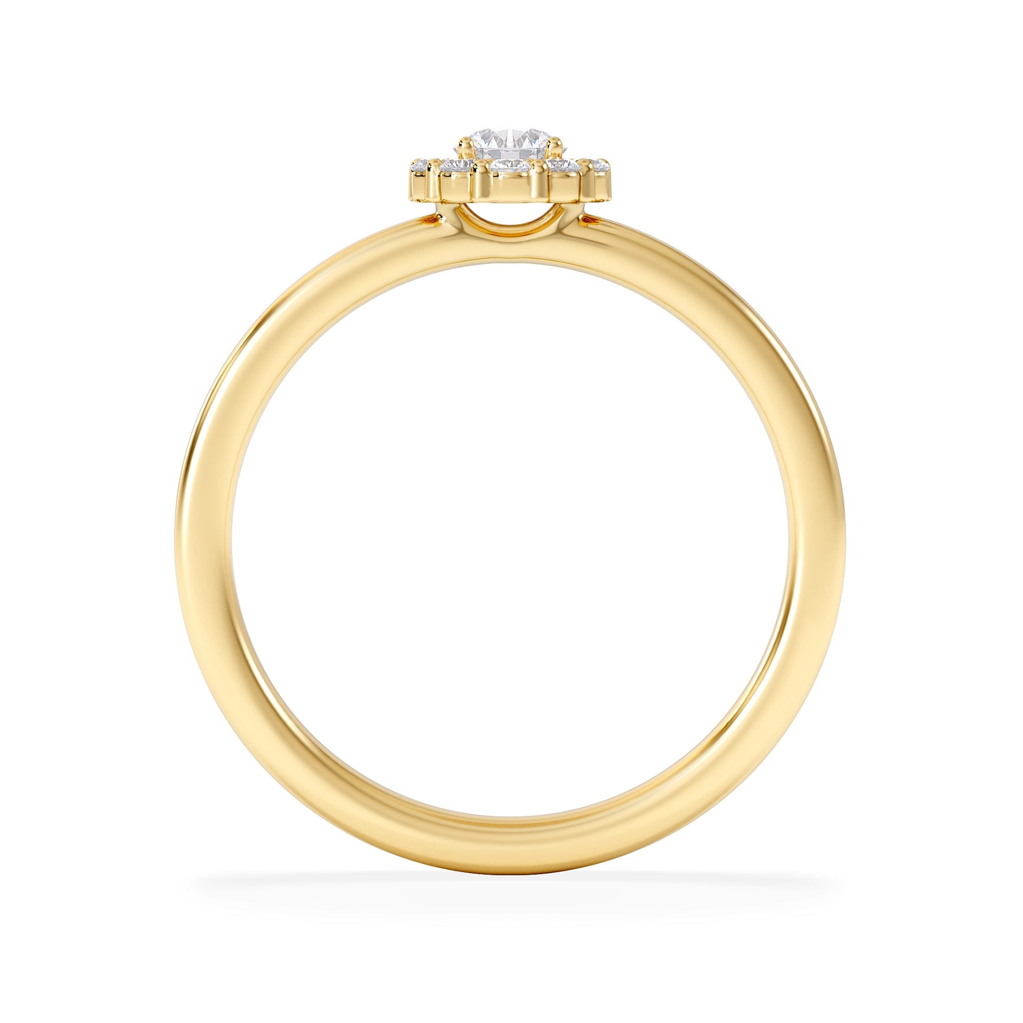 Diamond The Fleur Halo 0.30ct H/SI Round Cut Lab Diamond Ring in 18K Gold Vermeil