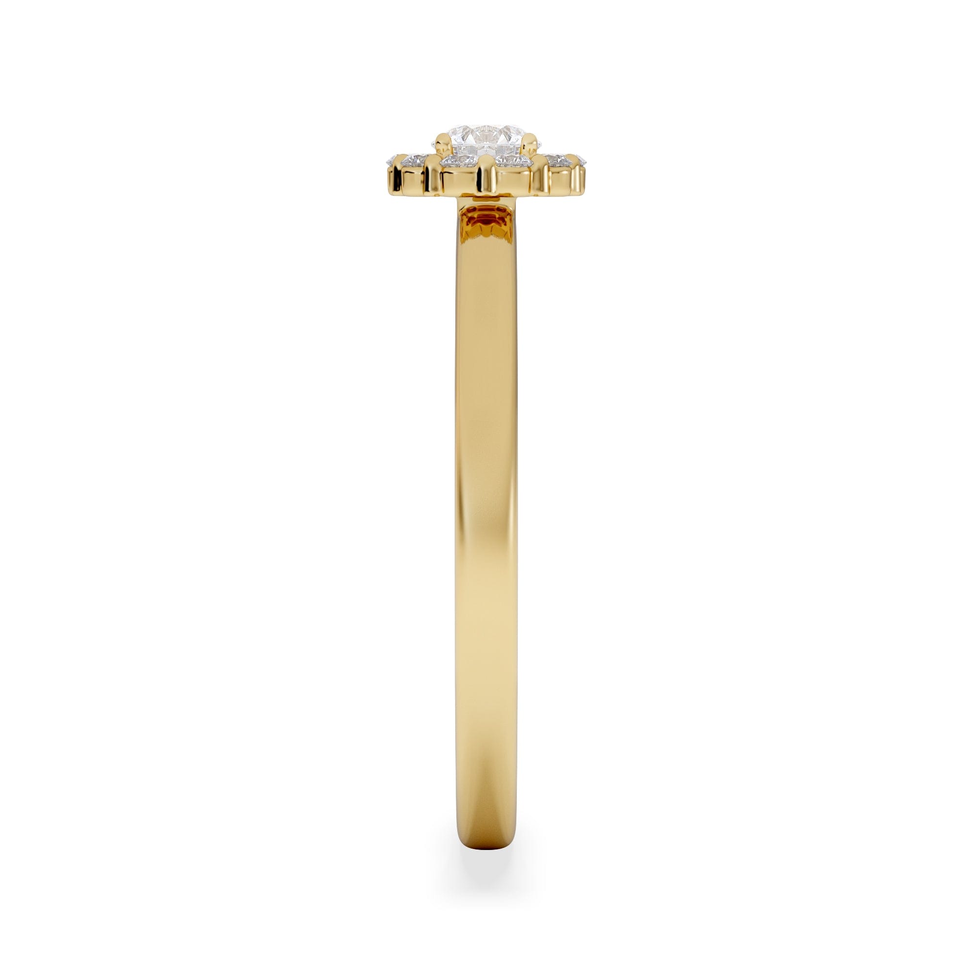 Diamond The Fleur Halo 0.30ct H/SI Round Cut Lab Diamond Ring in 18K Gold Vermeil