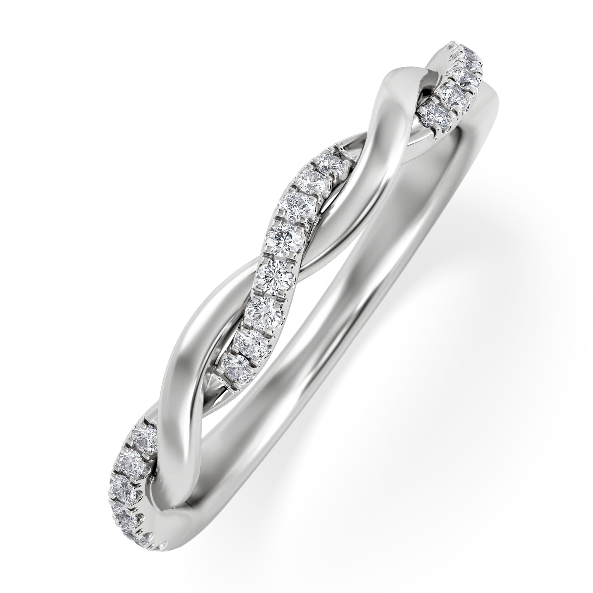 Diamond Celia Twist Half Band 0.15ct F/VS Round Cut Lab Diamond Eternity Ring in Silver