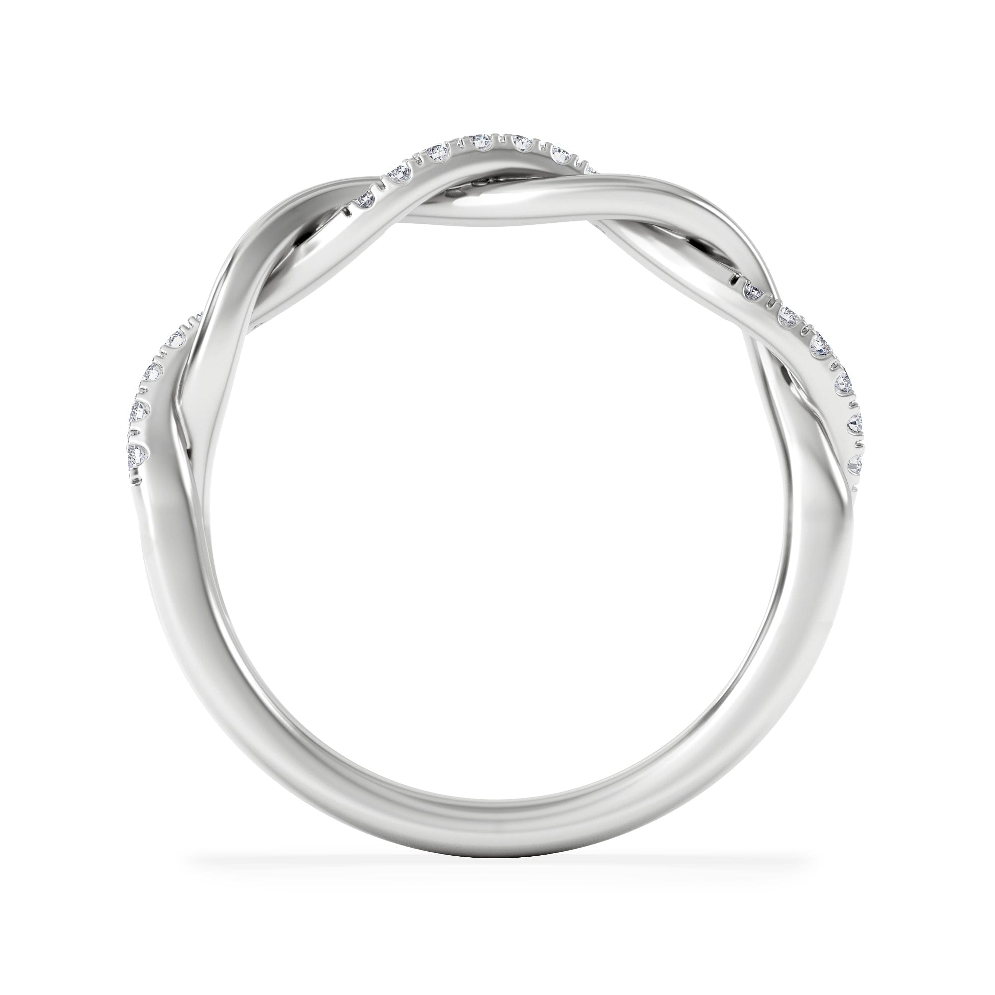 Diamond Celia Twist Half Band 0.15ct F/VS Round Cut Lab Diamond Eternity Ring in Silver