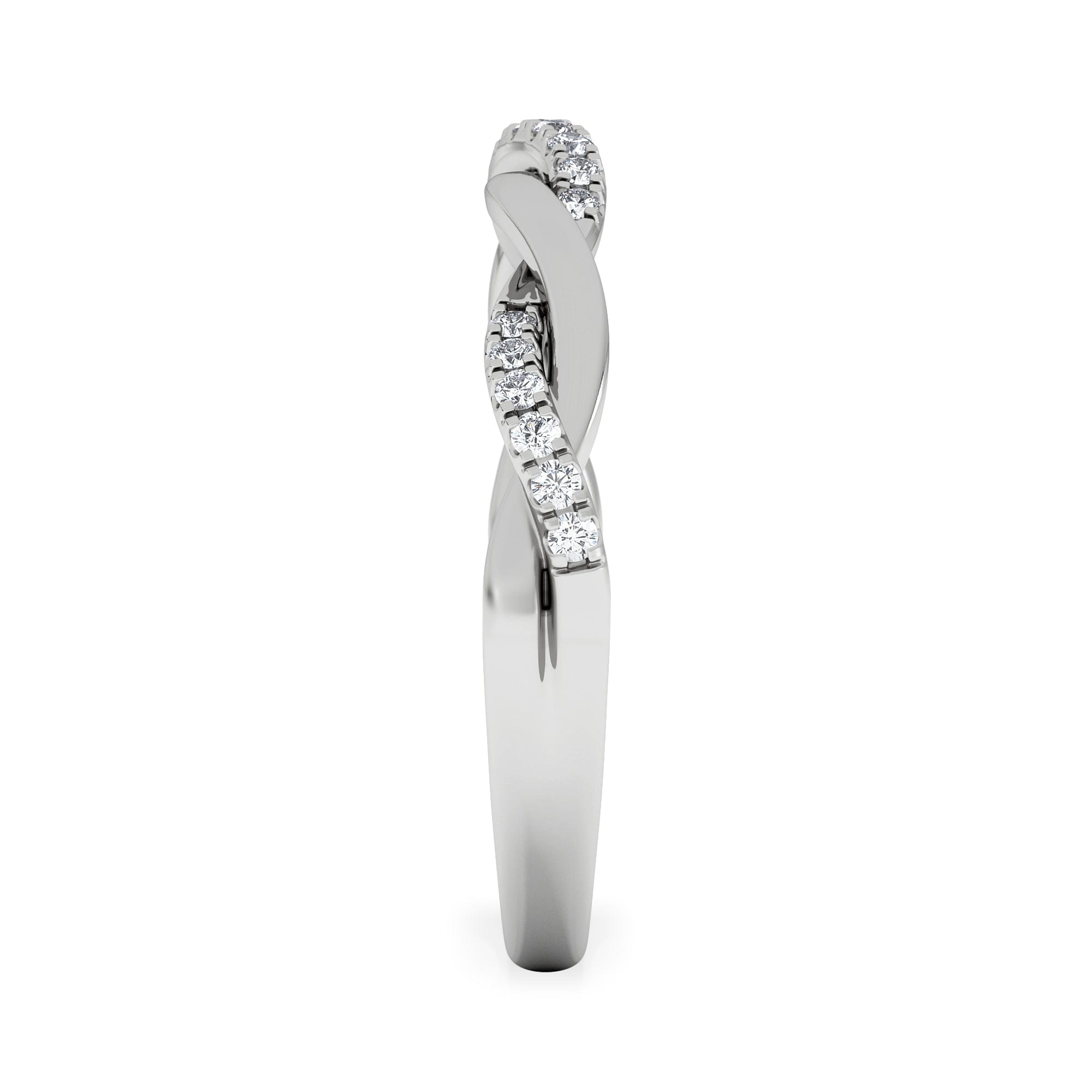 Diamond Celia Twist Half Band 0.15ct F/VS Round Cut Lab Diamond Eternity Ring in Silver