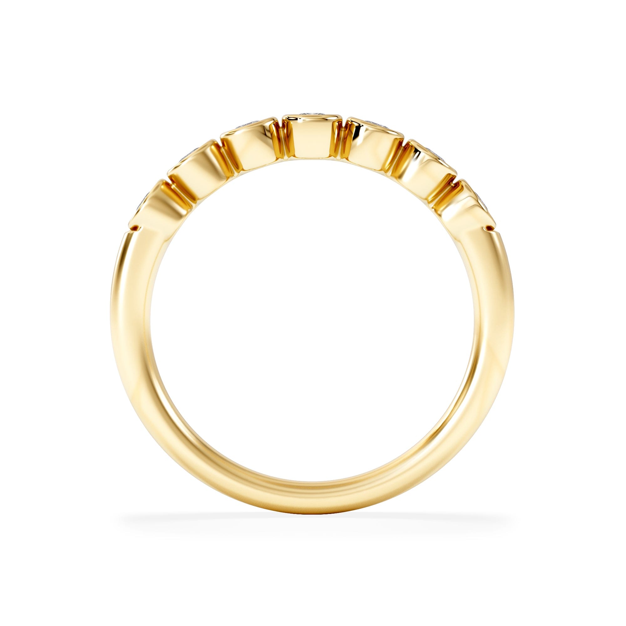 RING Orbit Half Band 0.30ct F/VS Round Cut Rubover Eternity Ring in 18K Gold Vemeil