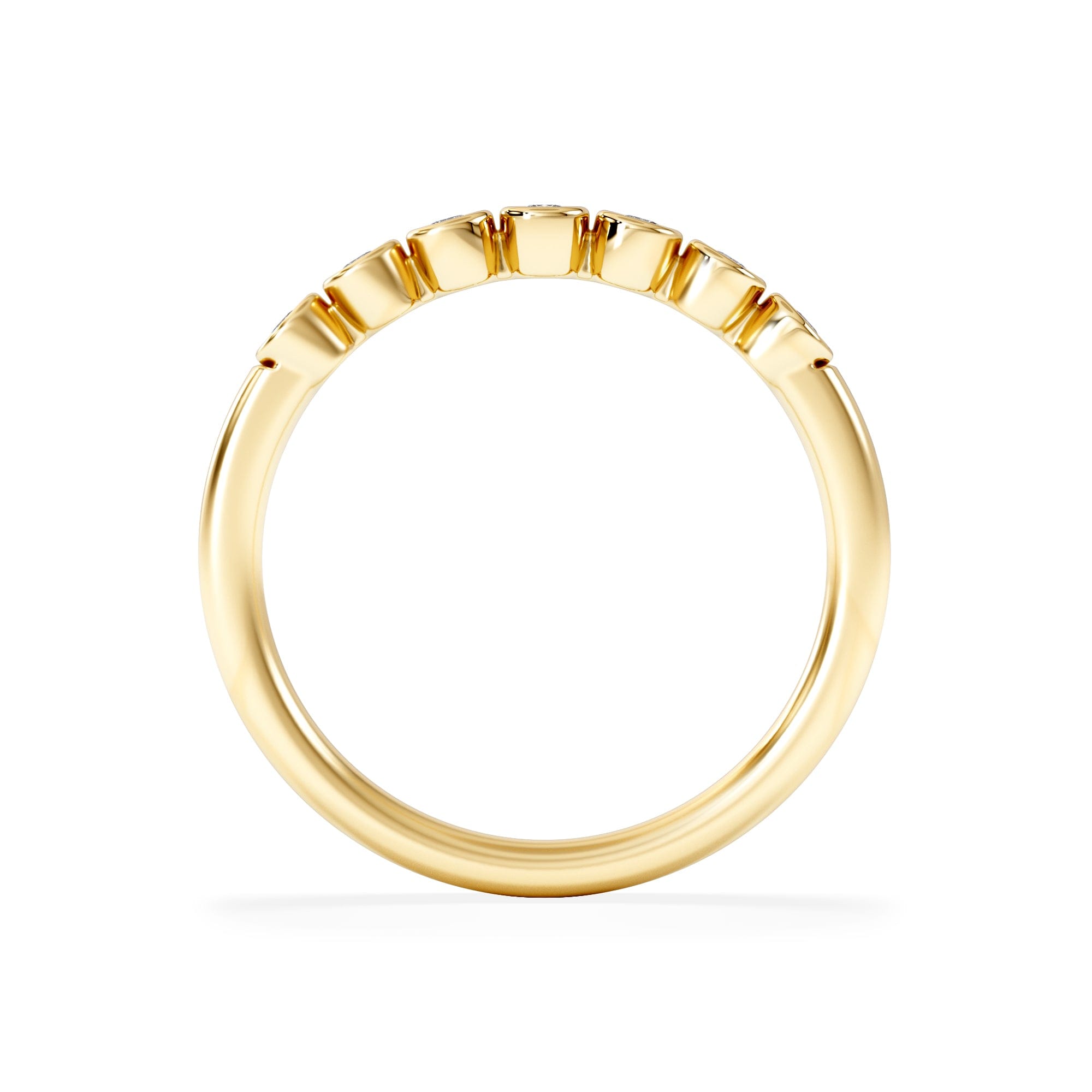 RING Orbit Half Band 0.15ct F/VS Round Cut Rubover Eternity Ring in 18K Gold Vemeil