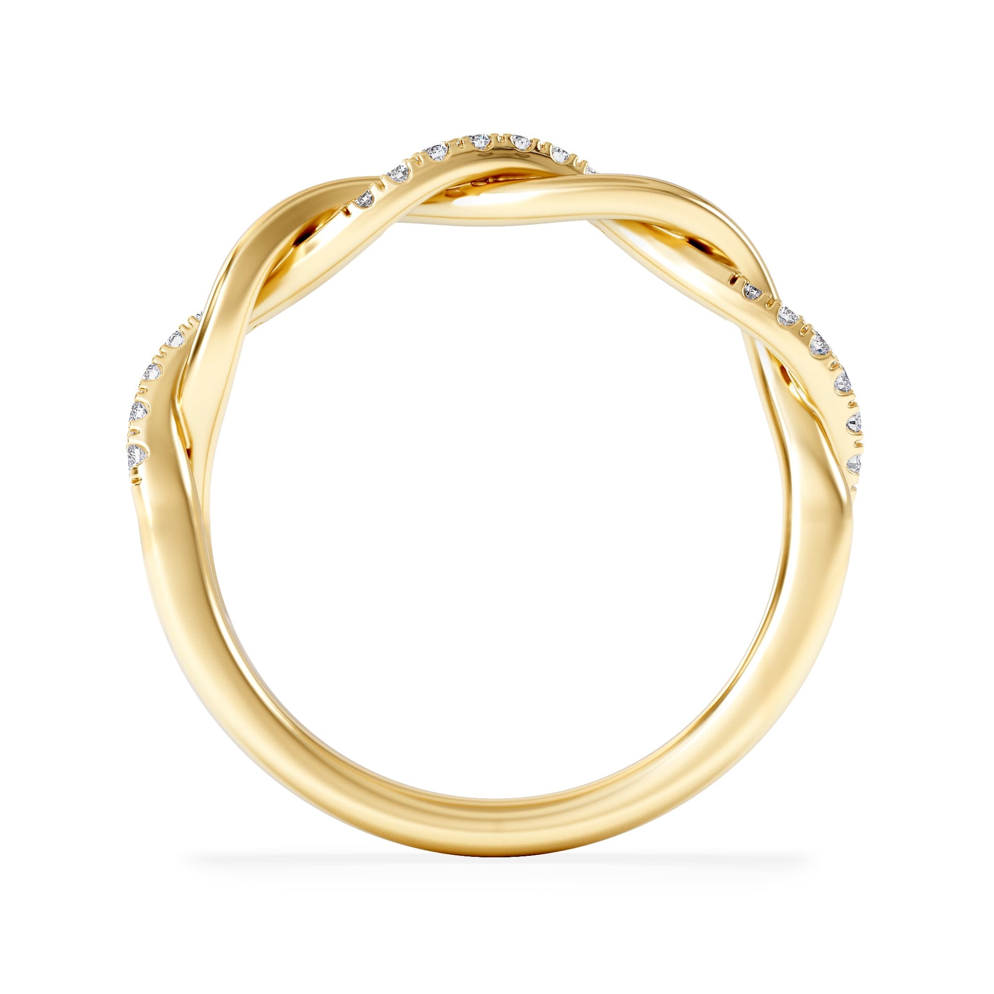 Diamond Celia Twist Half Band 0.15ct F/VS Round Cut Lab Diamond Eternity Ring in 18K Gold Vermeil