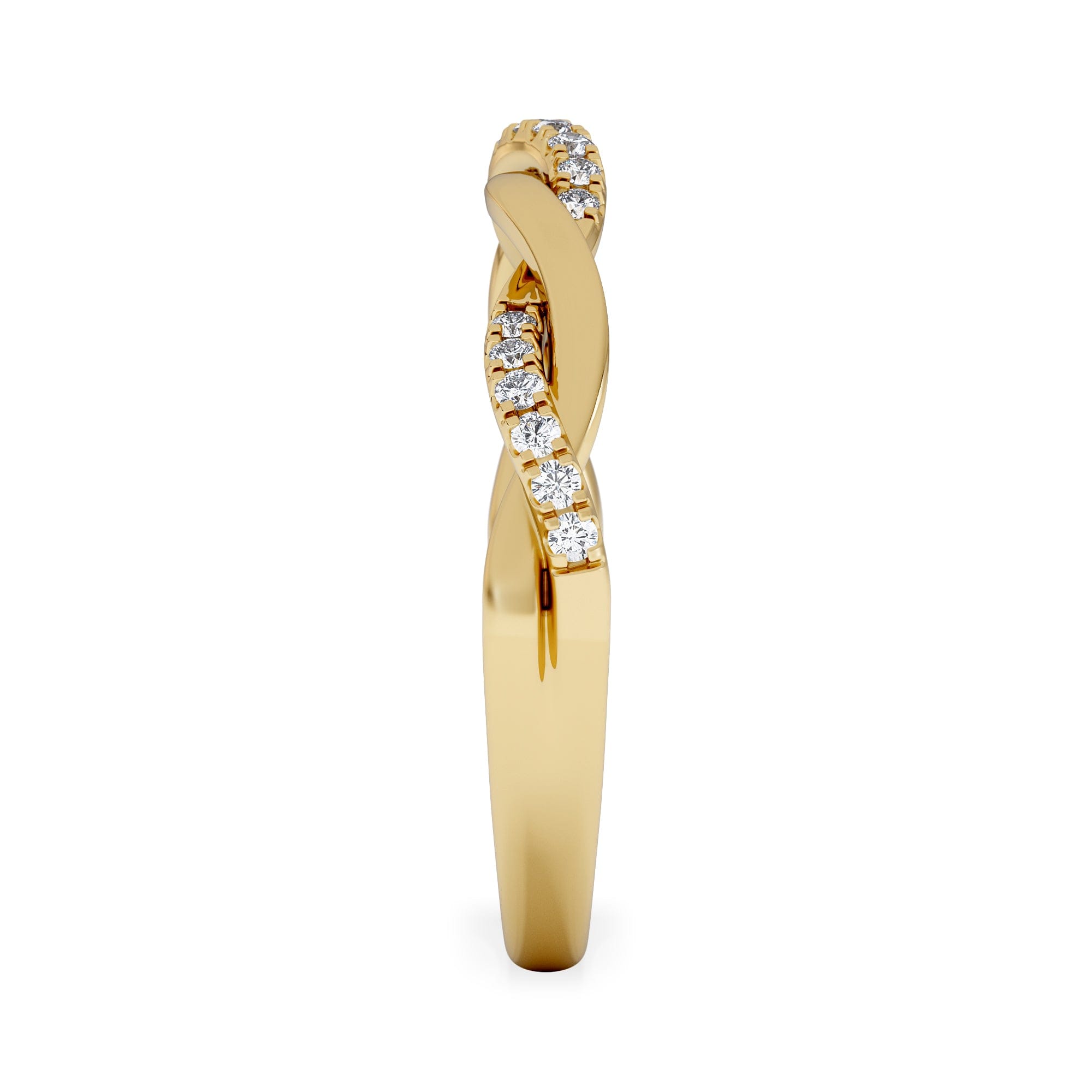 Diamond Celia Twist Half Band 0.15ct F/VS Round Cut Lab Diamond Eternity Ring in 18K Gold Vermeil