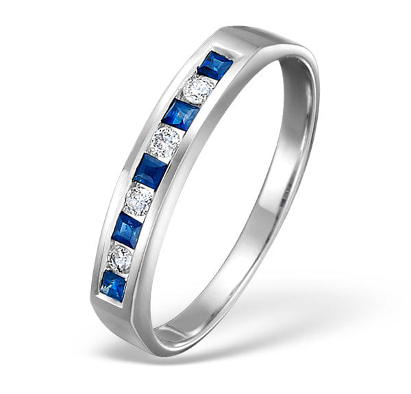 Diamond Sapphire 0.20ct And Diamond 9K White Gold Ring