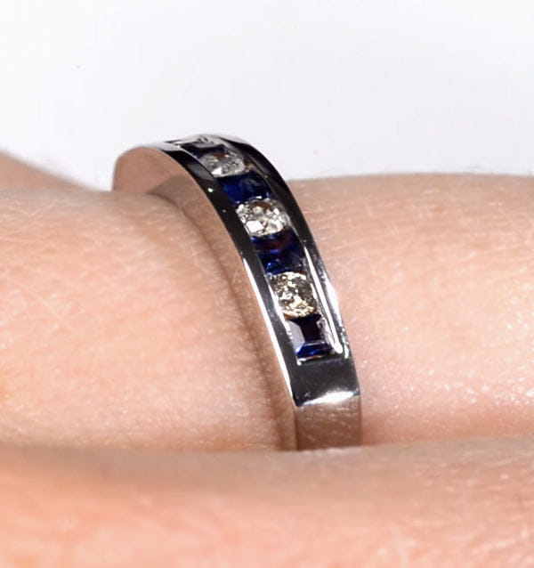 Diamond Sapphire 0.20ct And Diamond 9K White Gold Ring