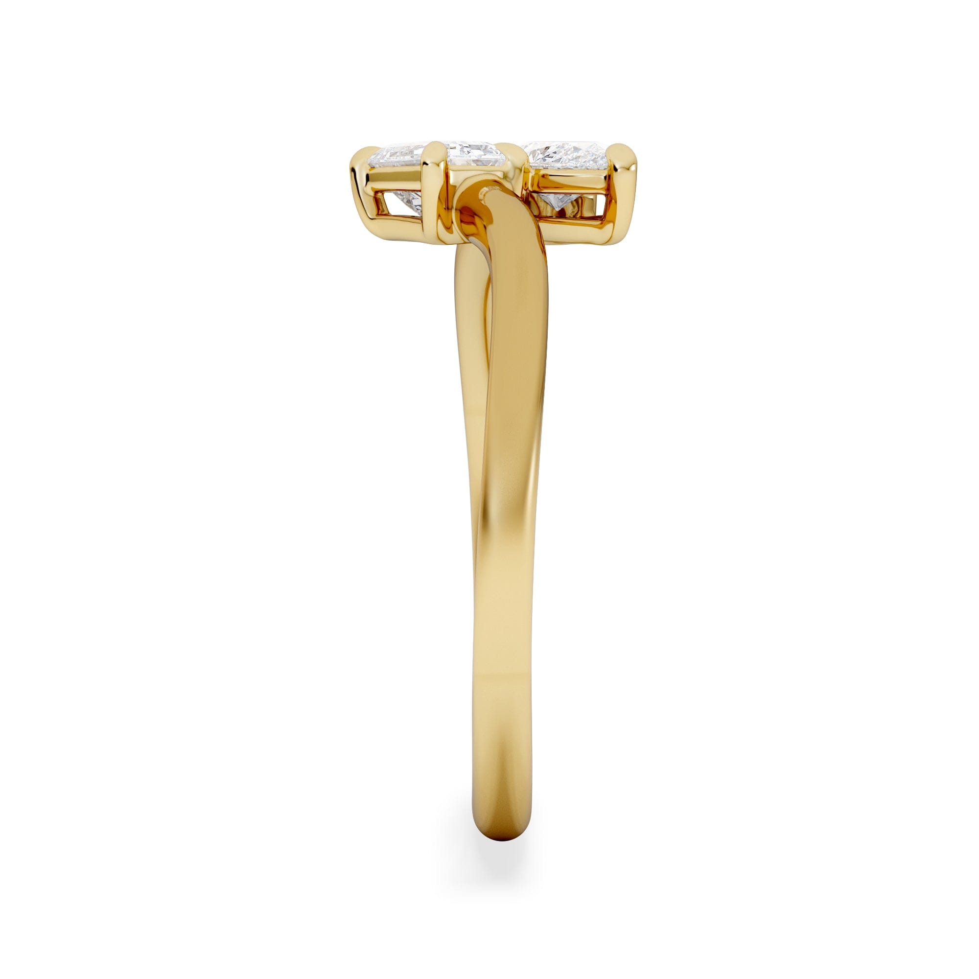 Diamond Toi et Moi Emerald and Pear Cut Lab Diamond Ring 0.50ct in F/VS 18K Gold Vermeil