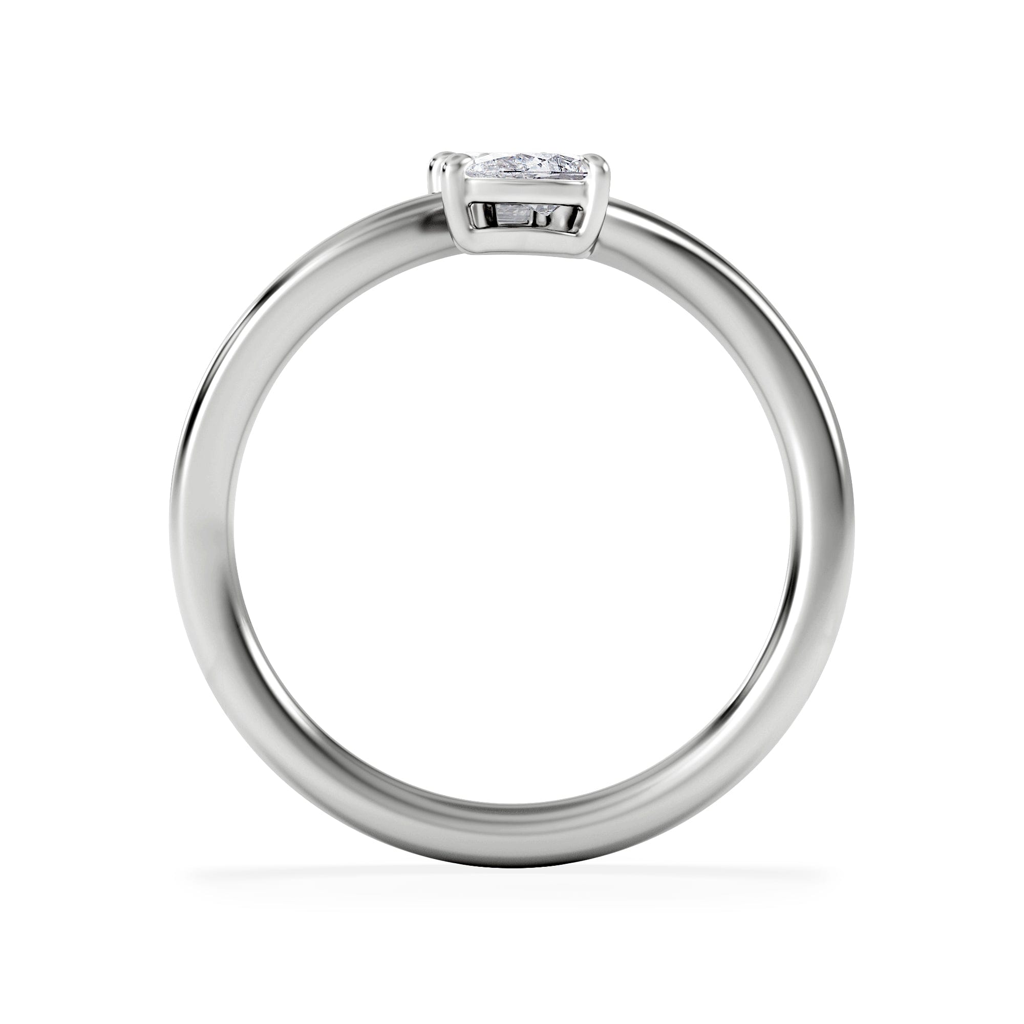 Diamond Toi et Moi Emerald and Pear Cut Lab Diamond Ring 0.30ct F/VS in 925 Silver