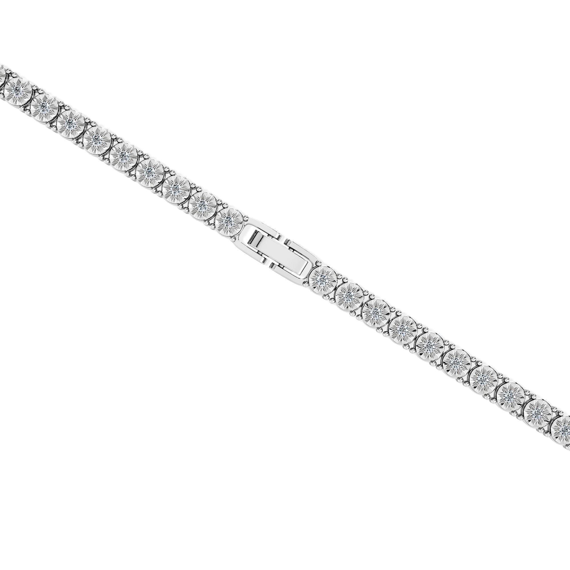 Diamond Mens Lab Diamond 1.00ct Tennis Bracelet in 925 Silver