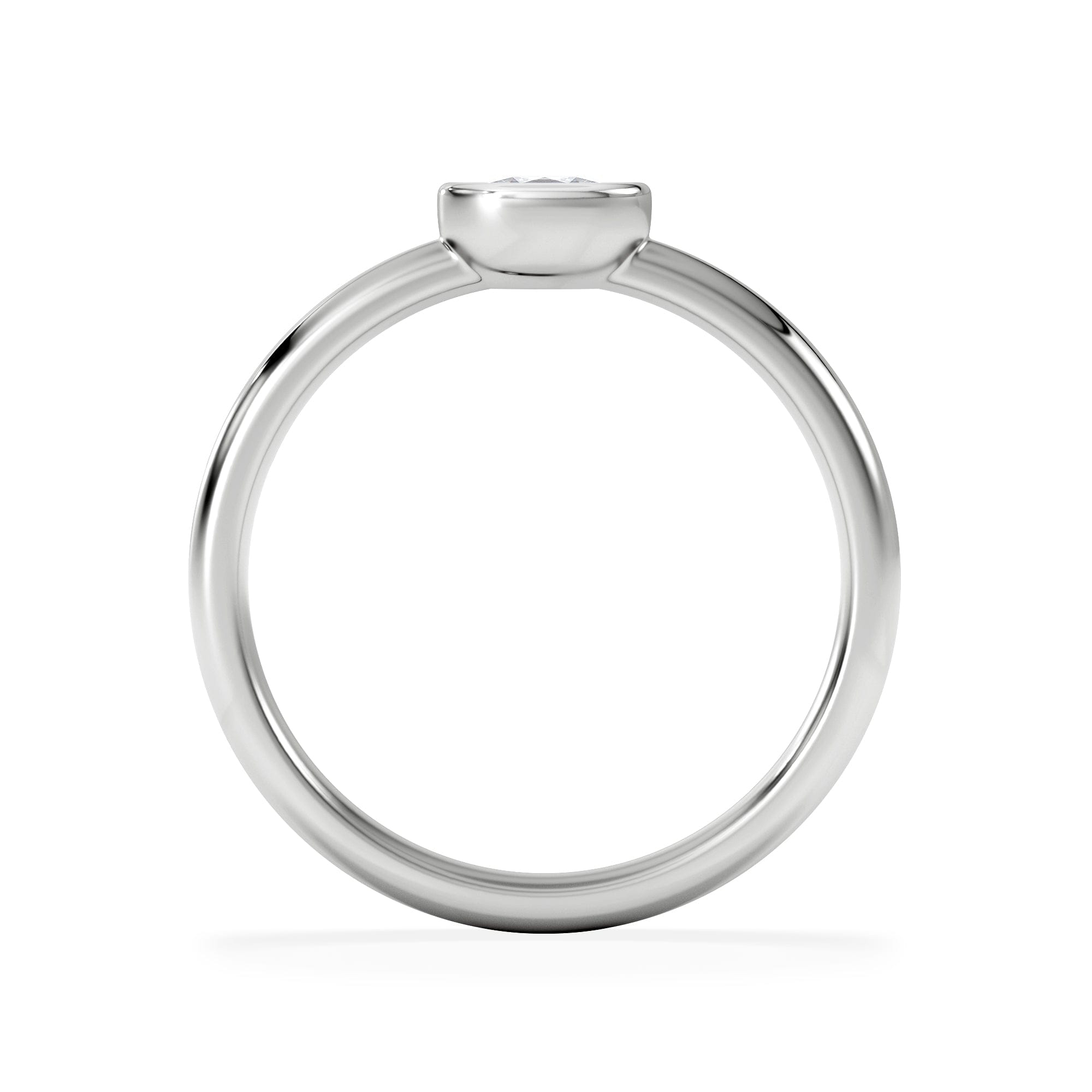Solitaire Horizon Oval Cut Lab Diamond Solitaire Ring 0.25ct H/SI in 925 Silver