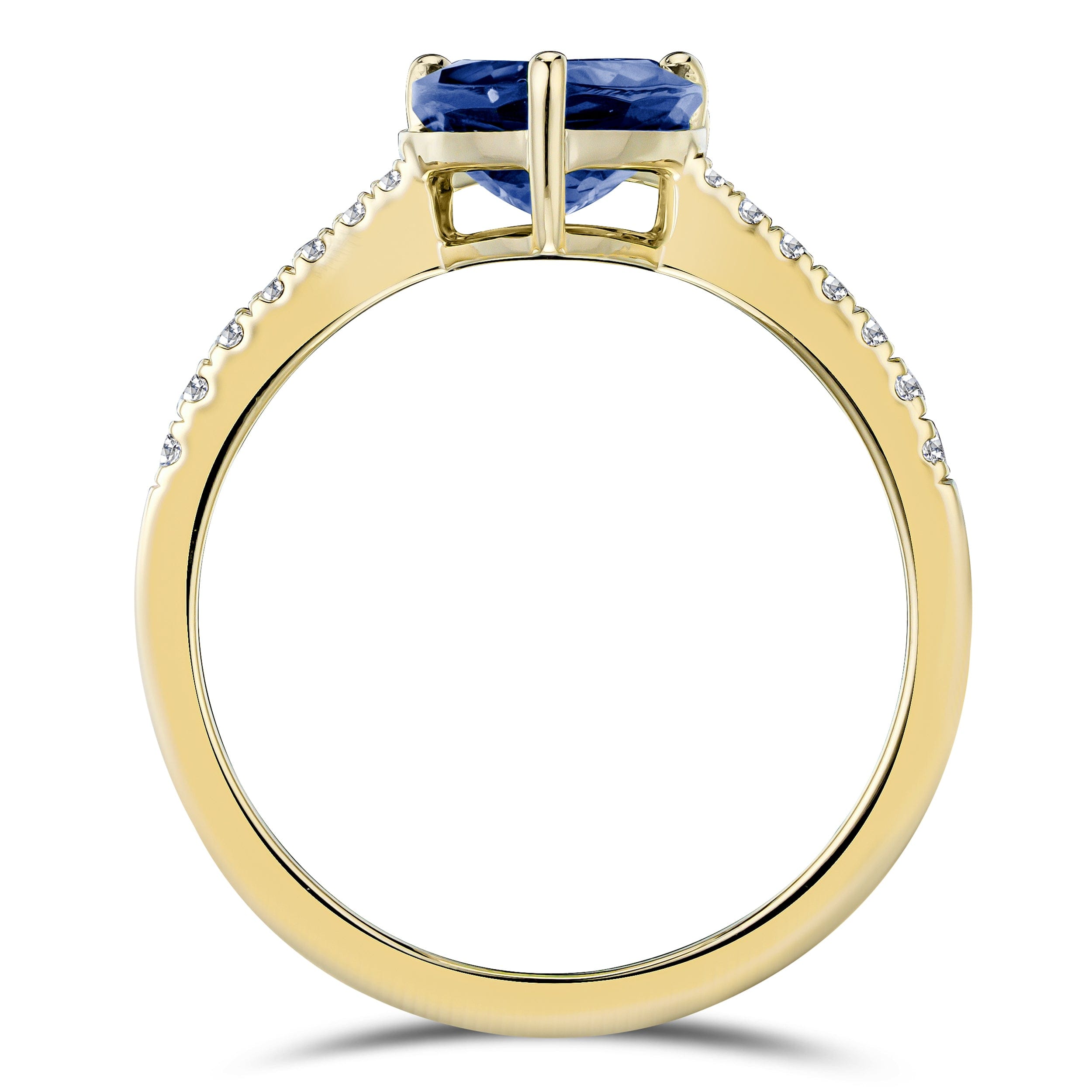 Diamond Astra 3.10ct Lab Sapphire and Diamond Shoulder Set Pear Cut Ring in 18K Gold Vermeil