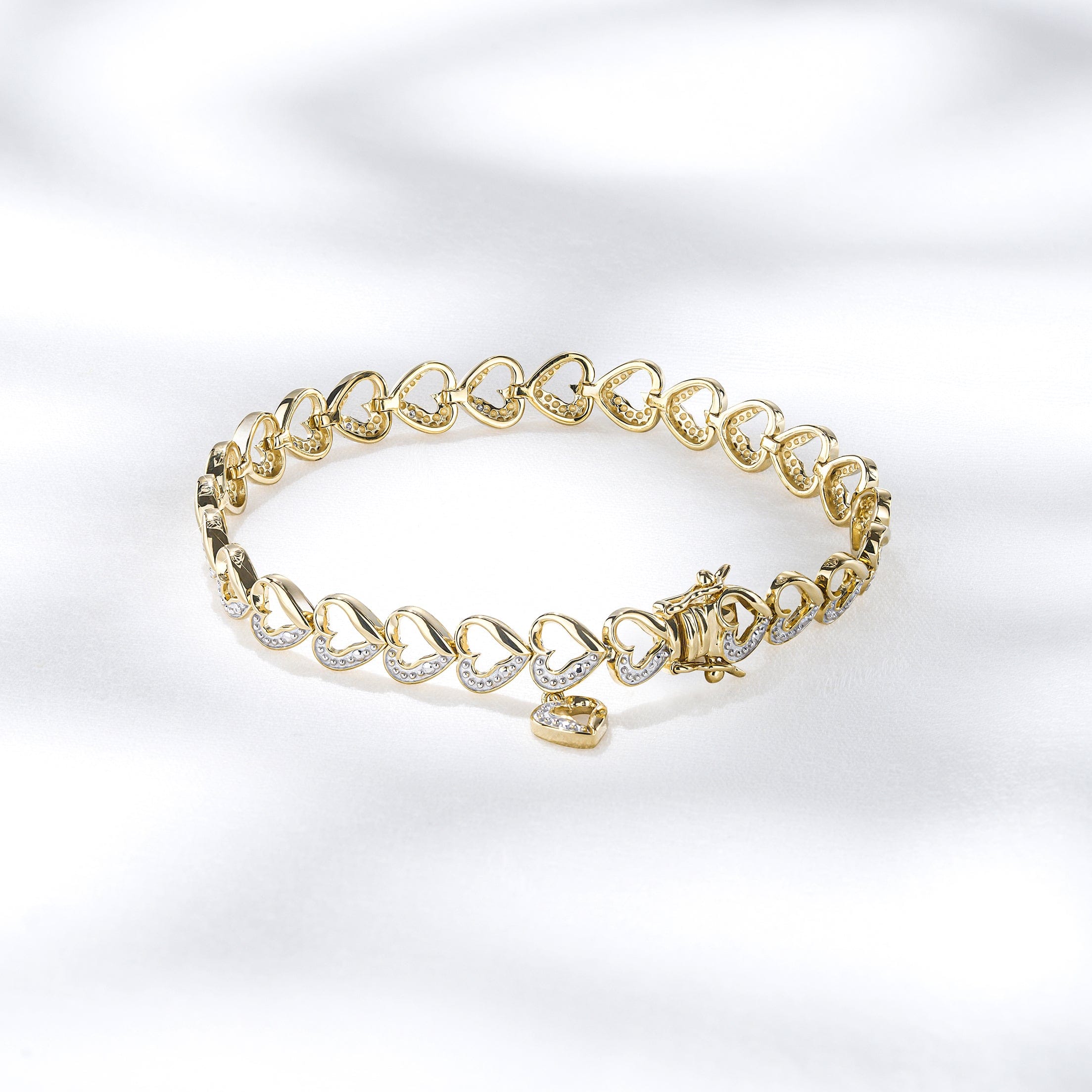 Diamond 18K Gold Vermeil Heart Bracelet