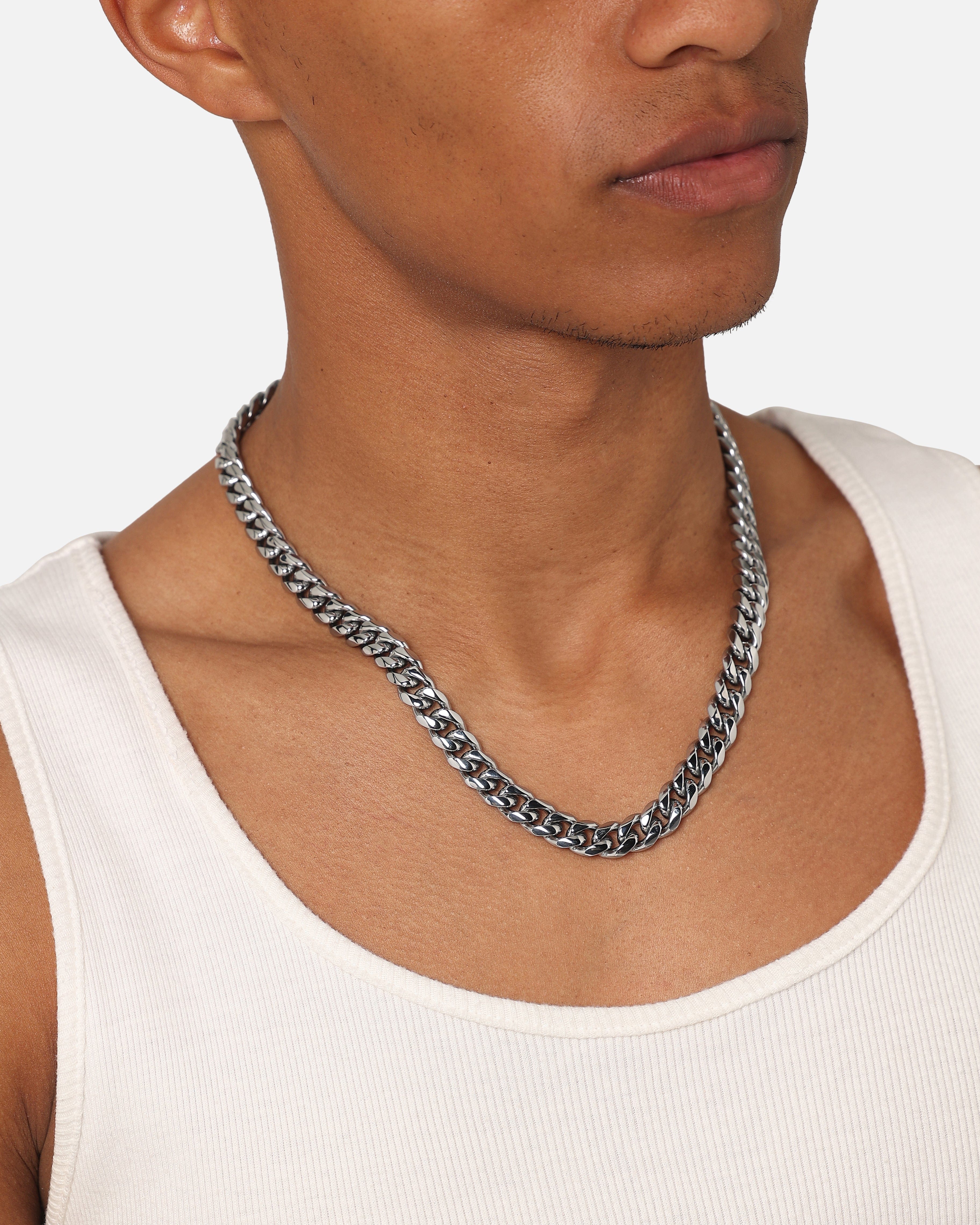 Saint Morta 10 mm Cuban Chain White Gold