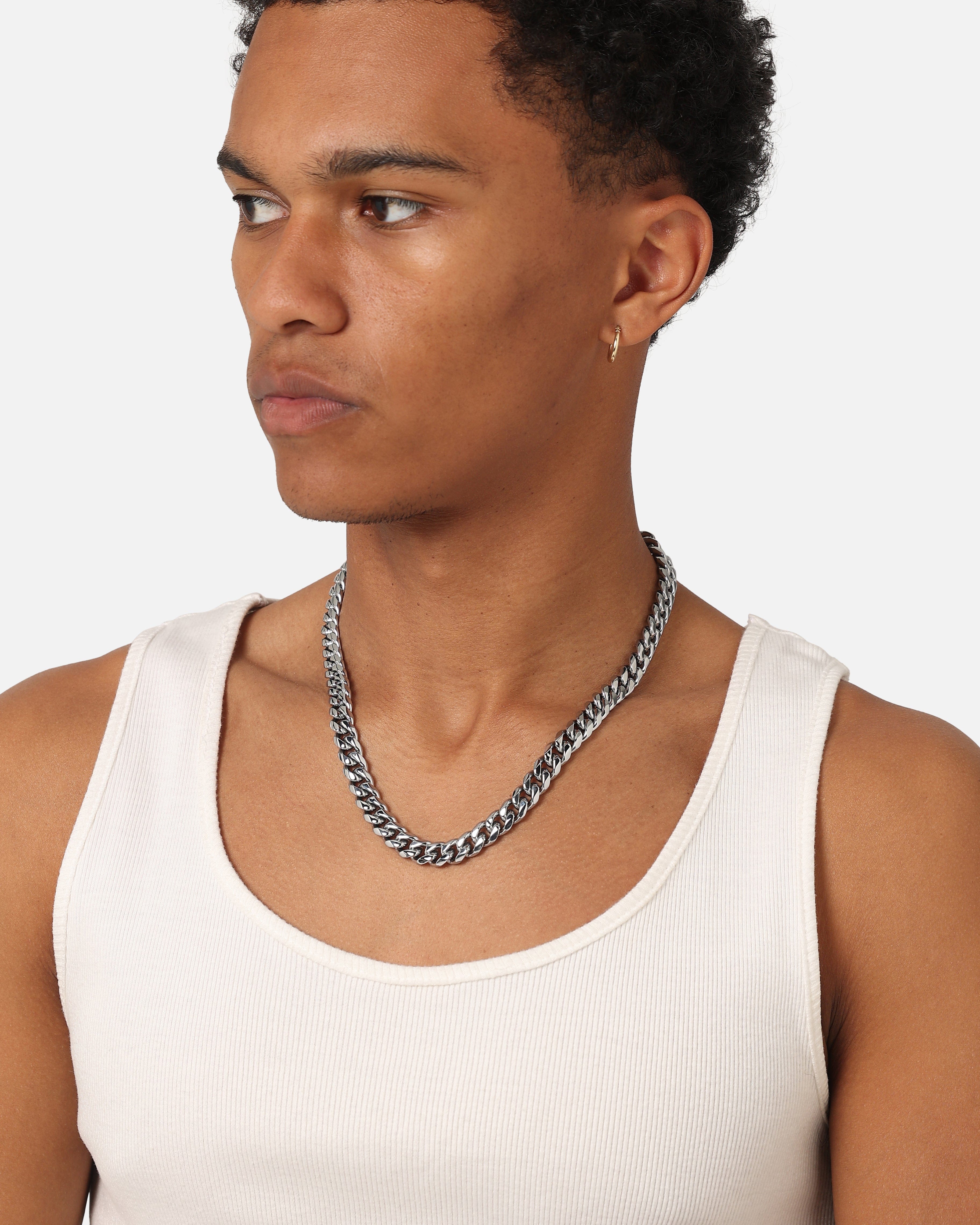 Saint Morta 10 mm Cuban Chain White Gold