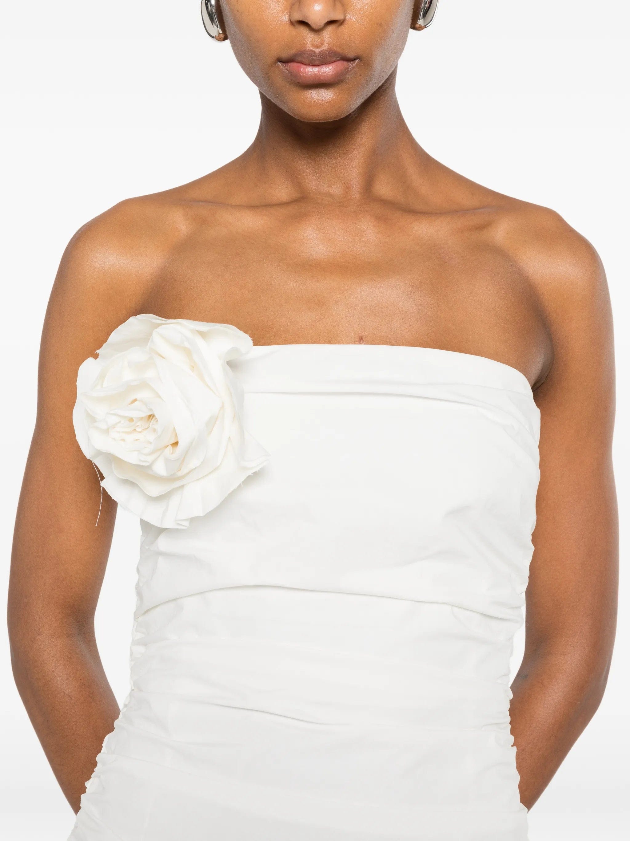 Bernadette Vera flower - brooch strapless midi dress