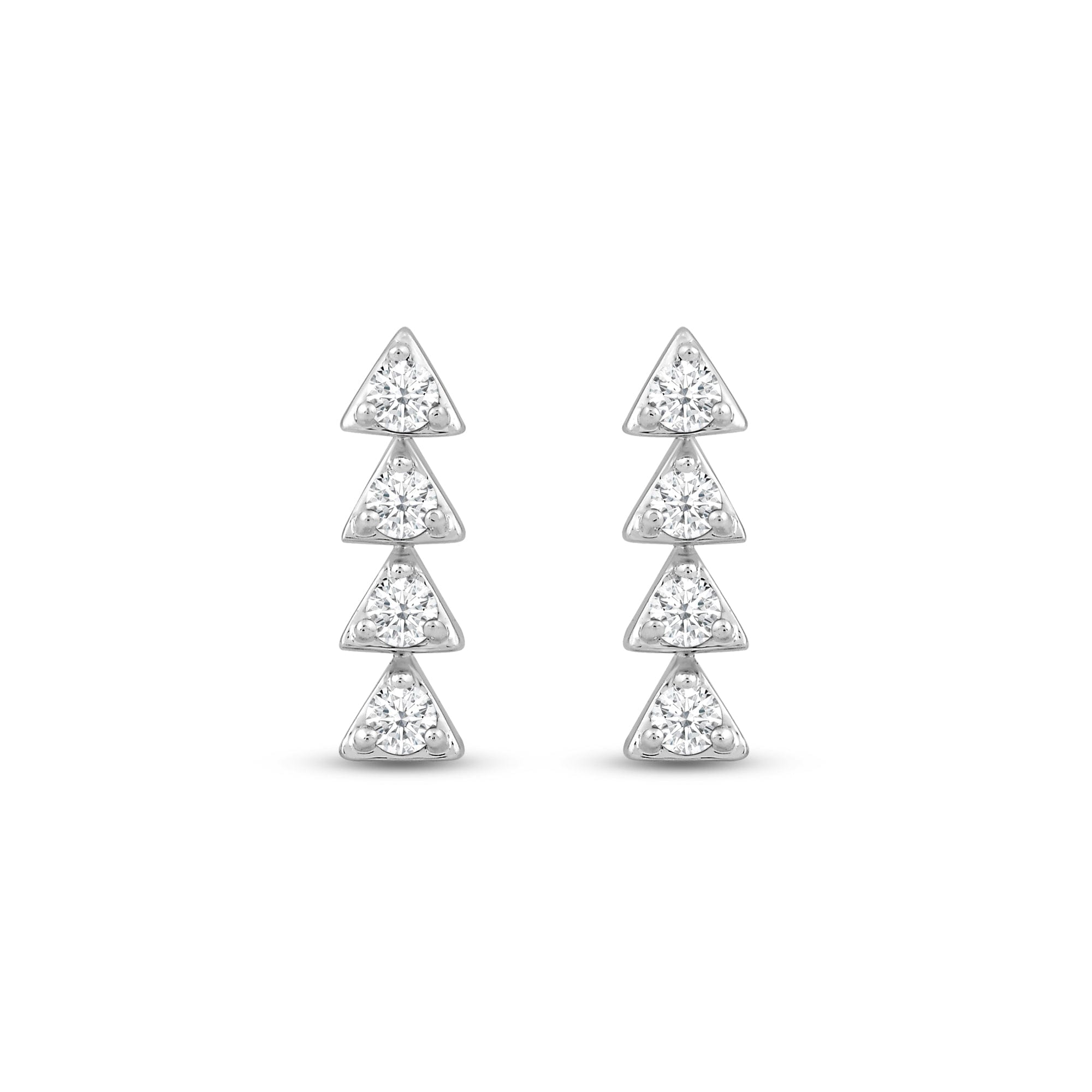 Diamond Dainty Diamond Line Stud Earrings