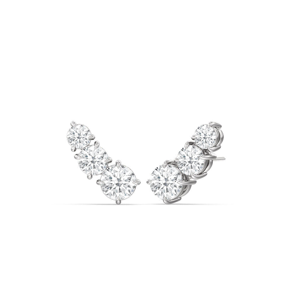 With Clarity Trilogy Graduating Climber Earrings