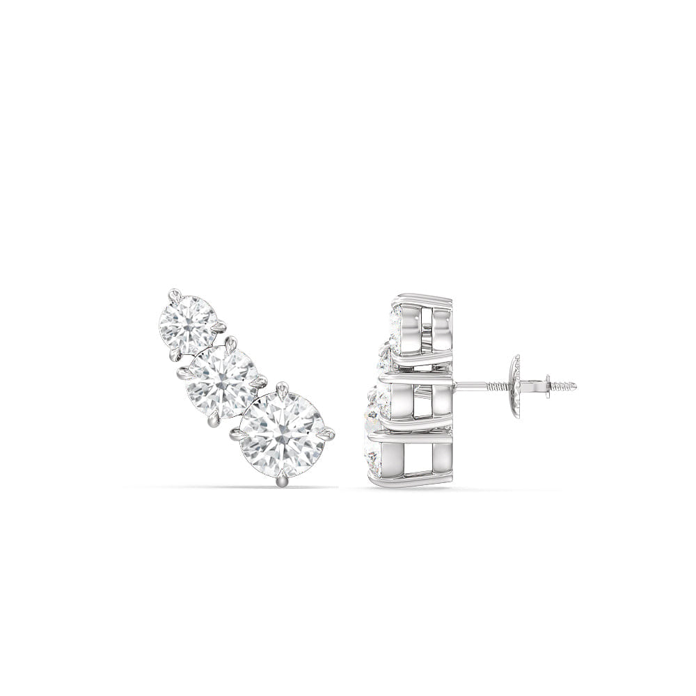 With Clarity Trilogy Graduating Climber Earrings