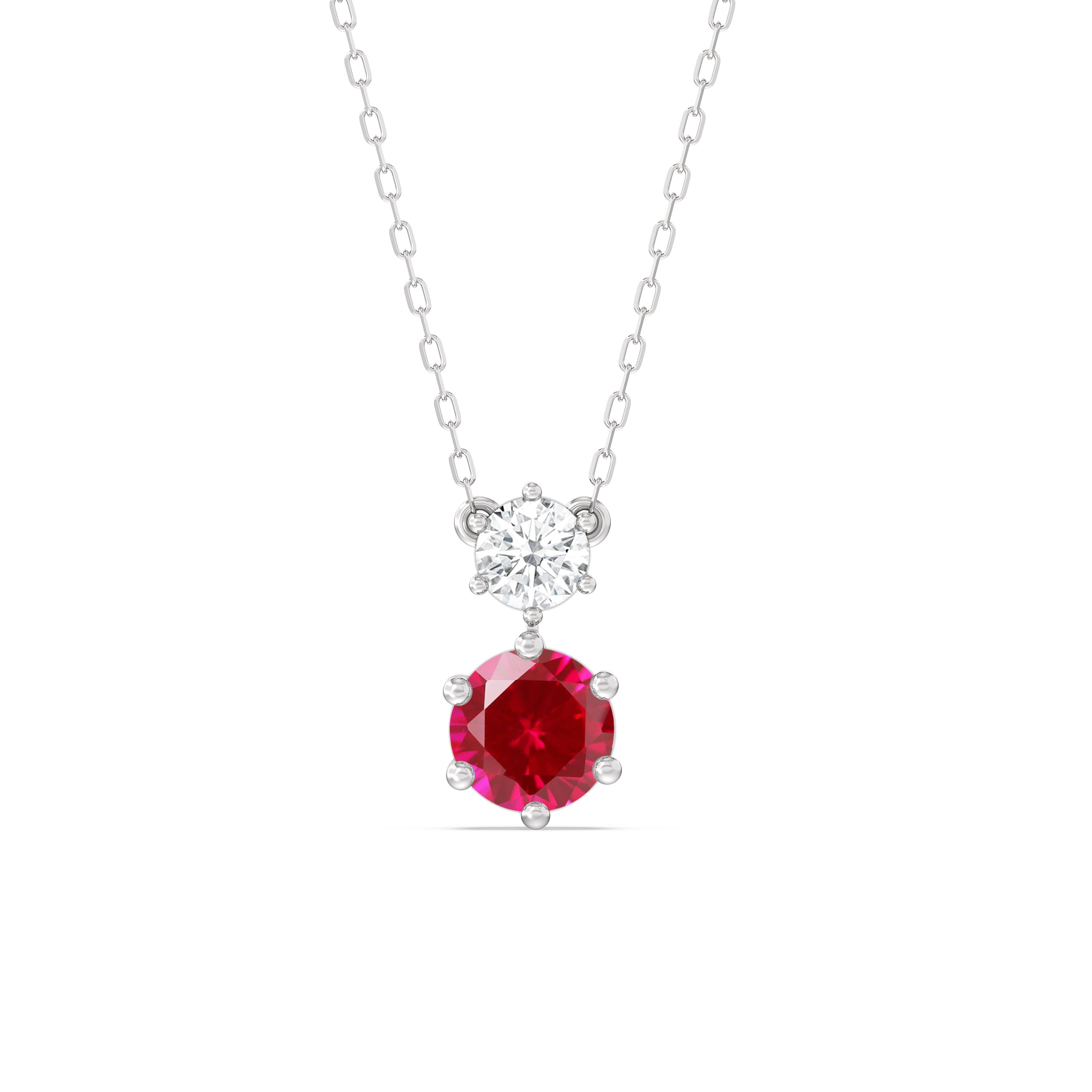 Diamond Ruby and Diamond Duo Necklace