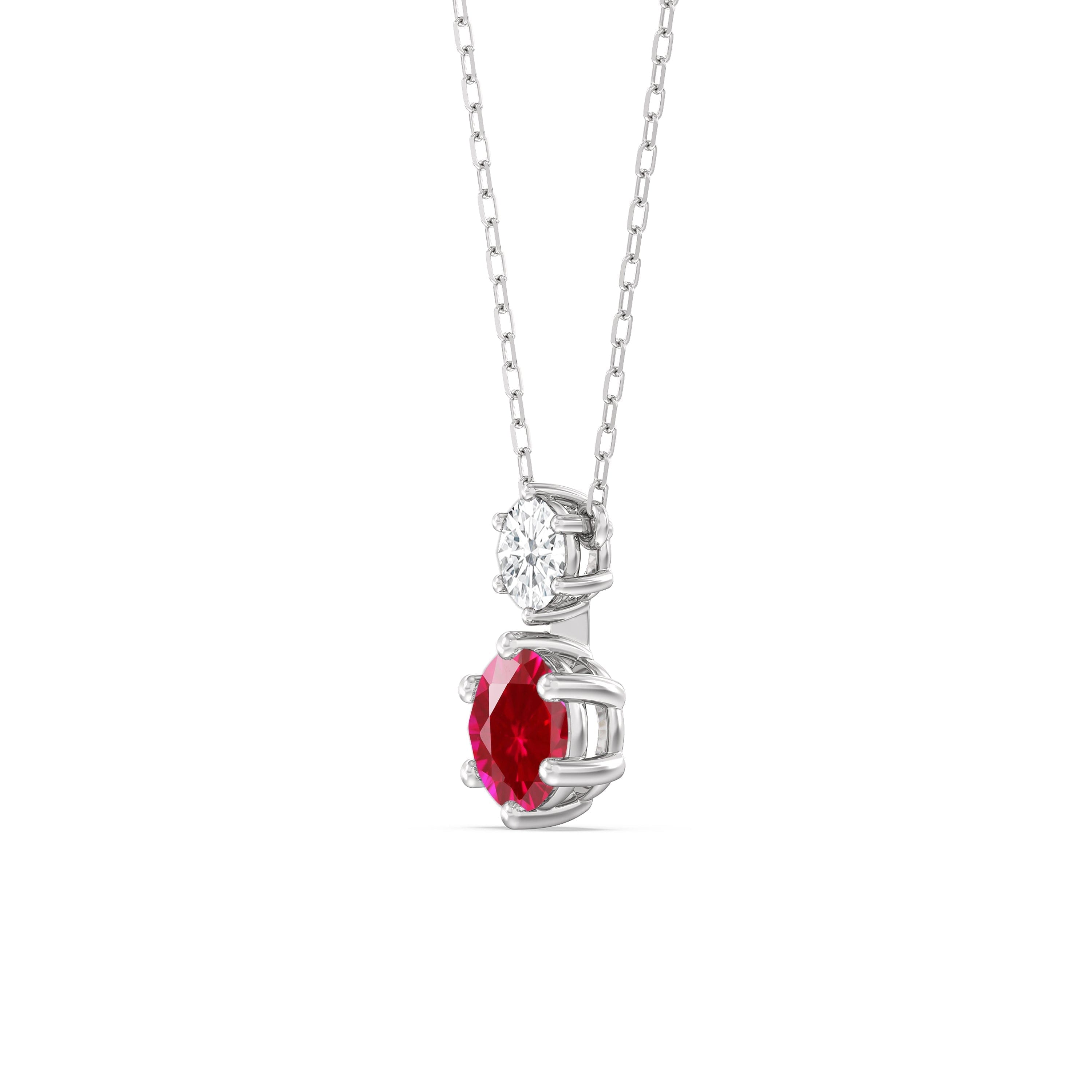 Diamond Ruby and Diamond Duo Necklace