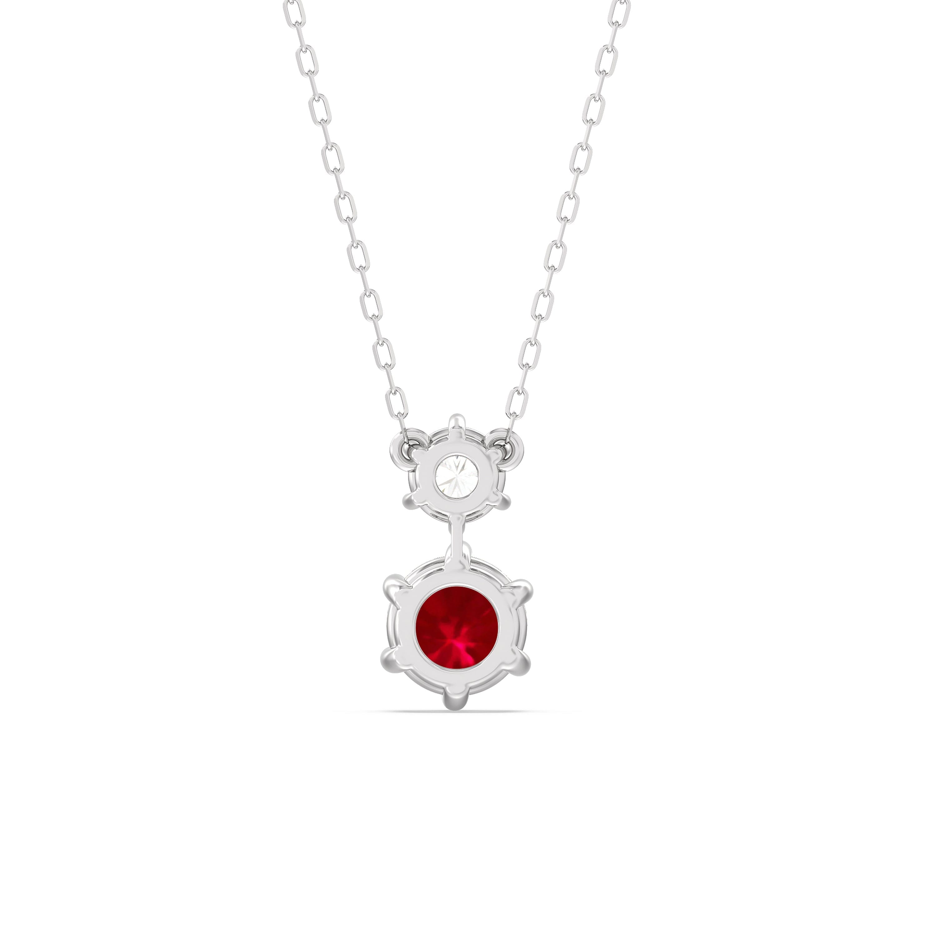 Diamond Ruby and Diamond Duo Necklace