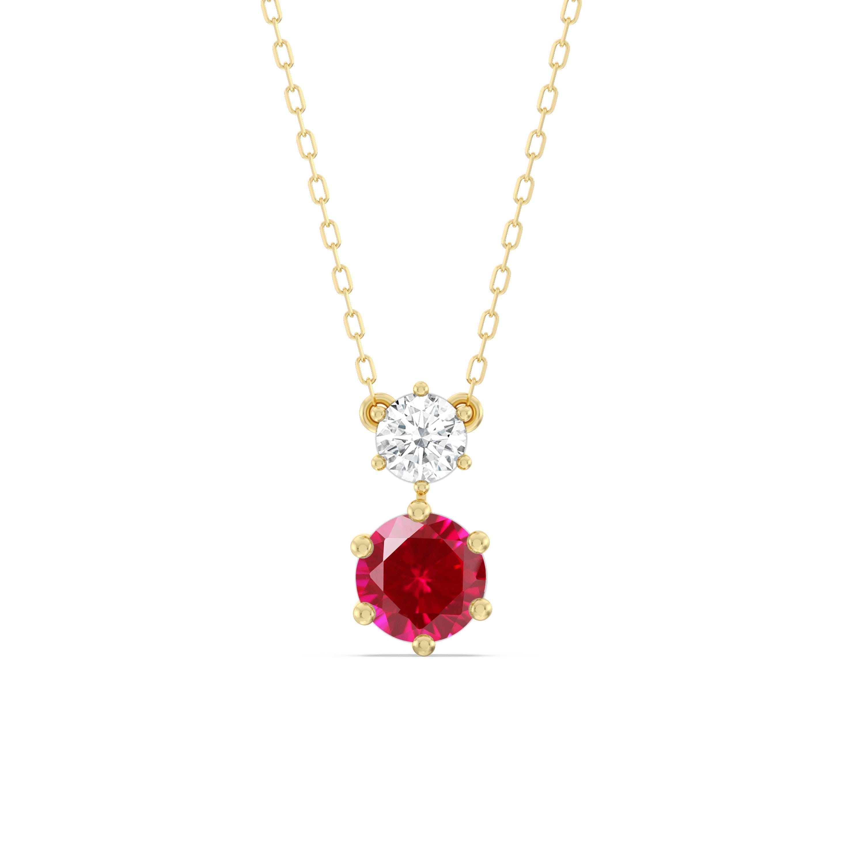 Diamond Ruby and Diamond Duo Necklace