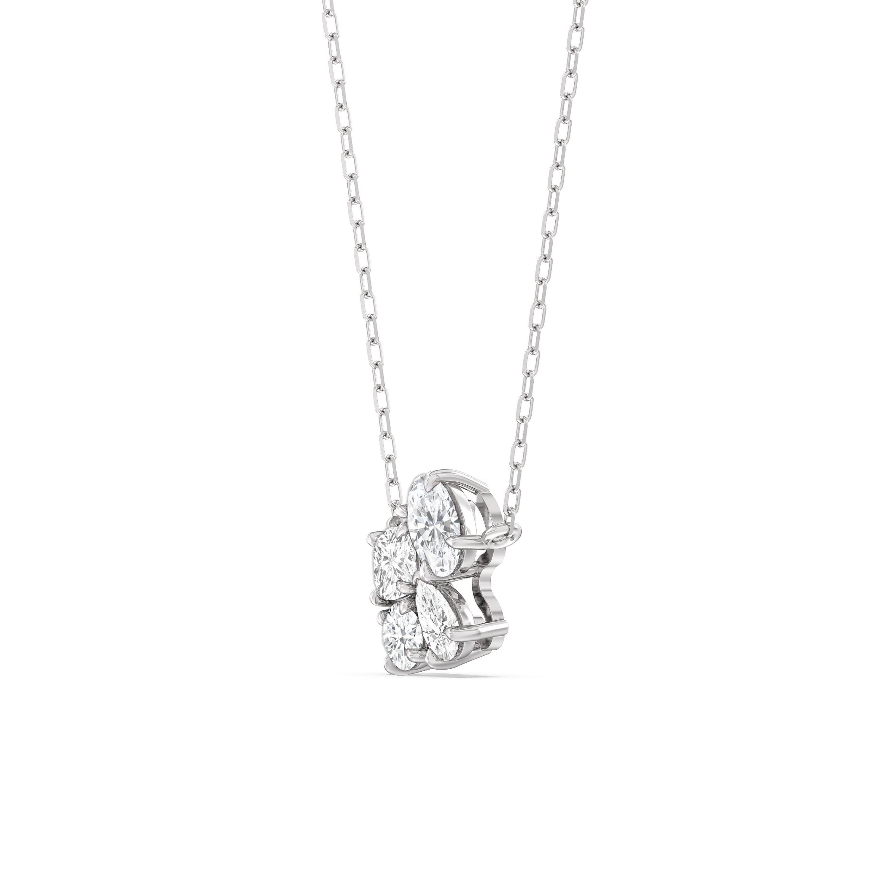 Diamond Brilliant Cluster Diamond Necklace