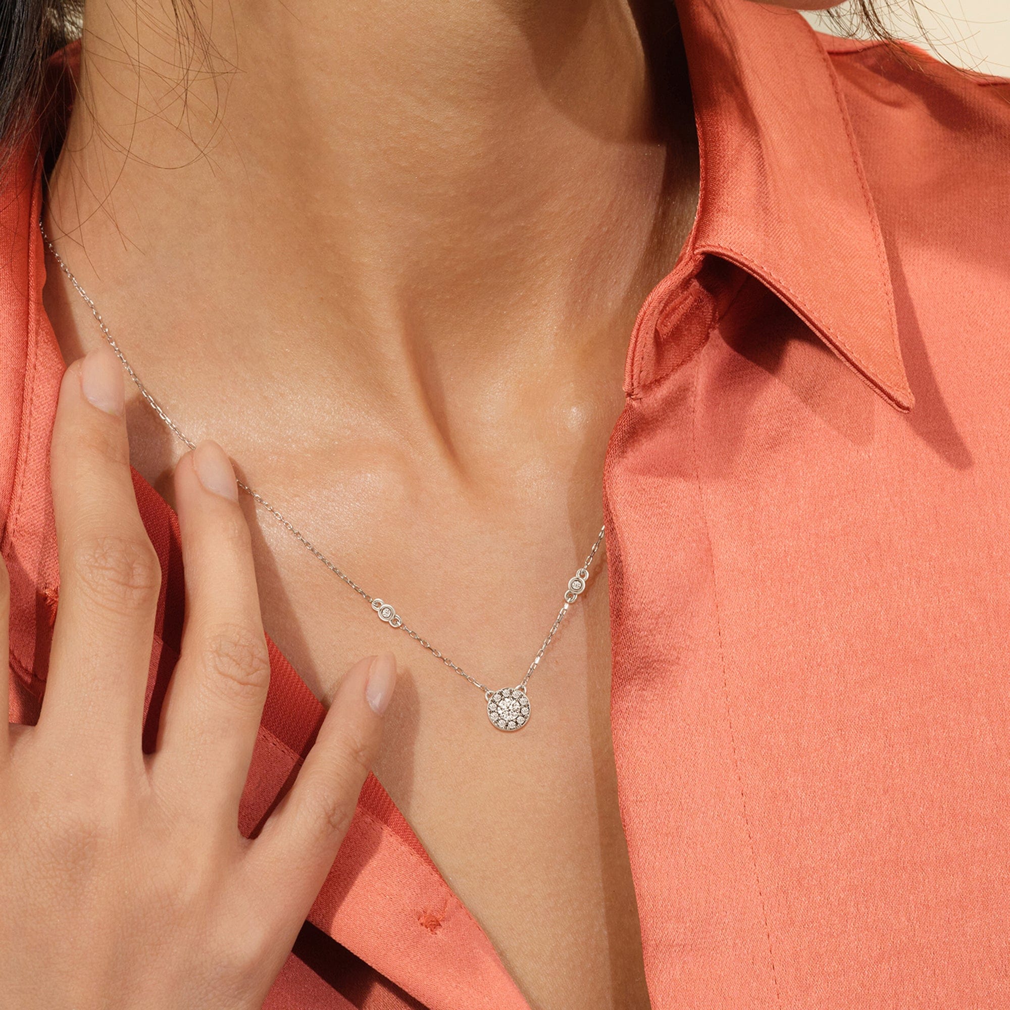 Diamond Composite Diamond Station Fashion Necklace