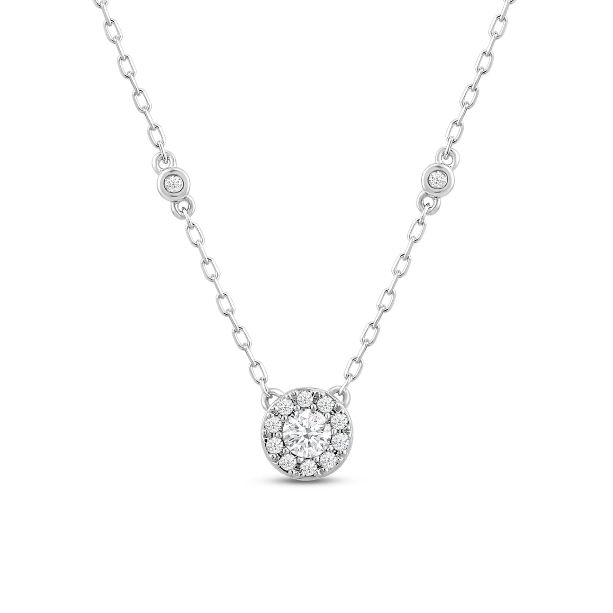 Diamond Composite Diamond Station Fashion Necklace