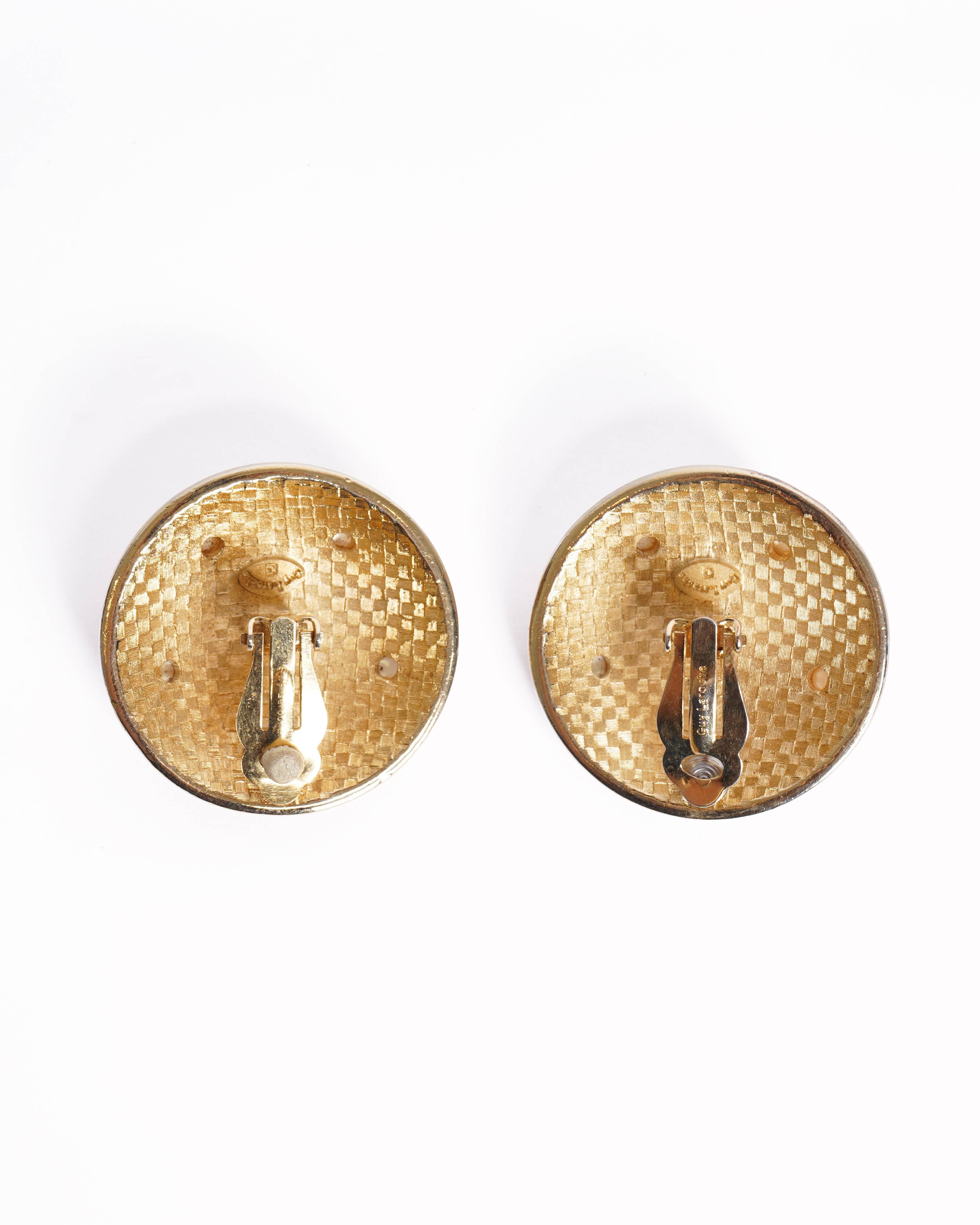 Guy Laroche Vintage Guy Laroche Gold Plated Earrings WIth Pearl Accent