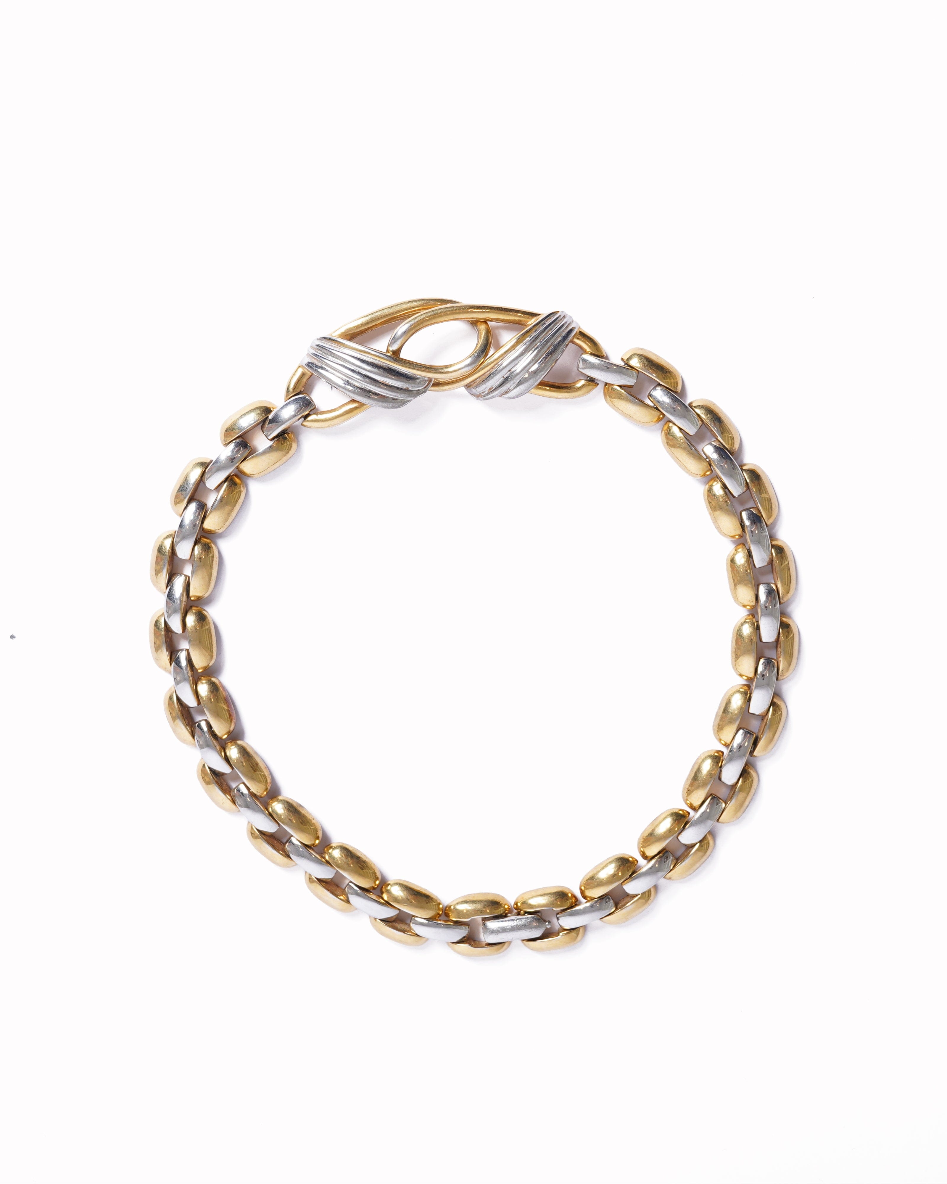 Guy Laroche Vintage Guy Laroche Two - Tone Gold/Silver Plated Chain Link Necklace