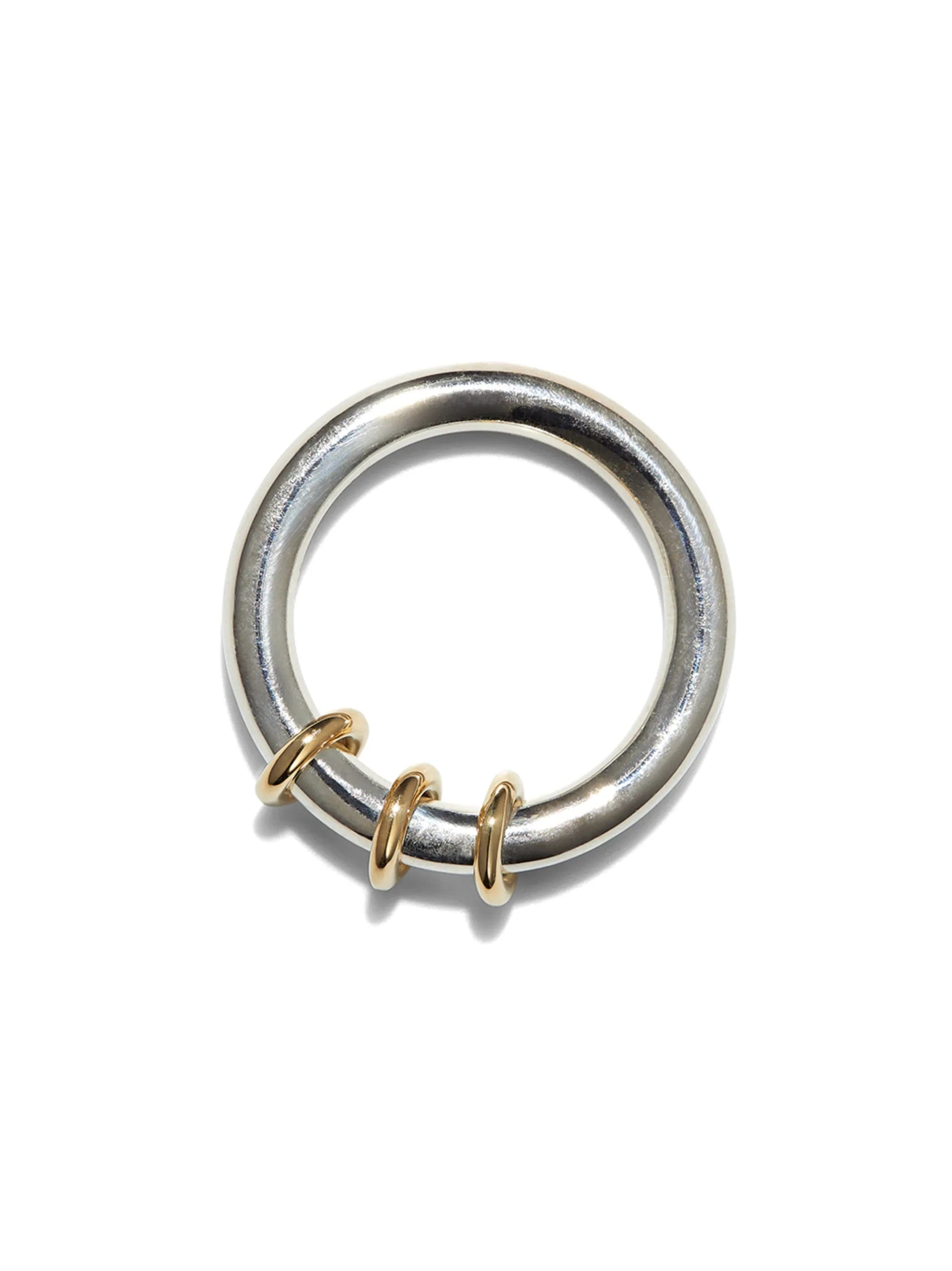 Spinelli Kilcollin 18kt yellow gold and sterling silver Kane linked ring