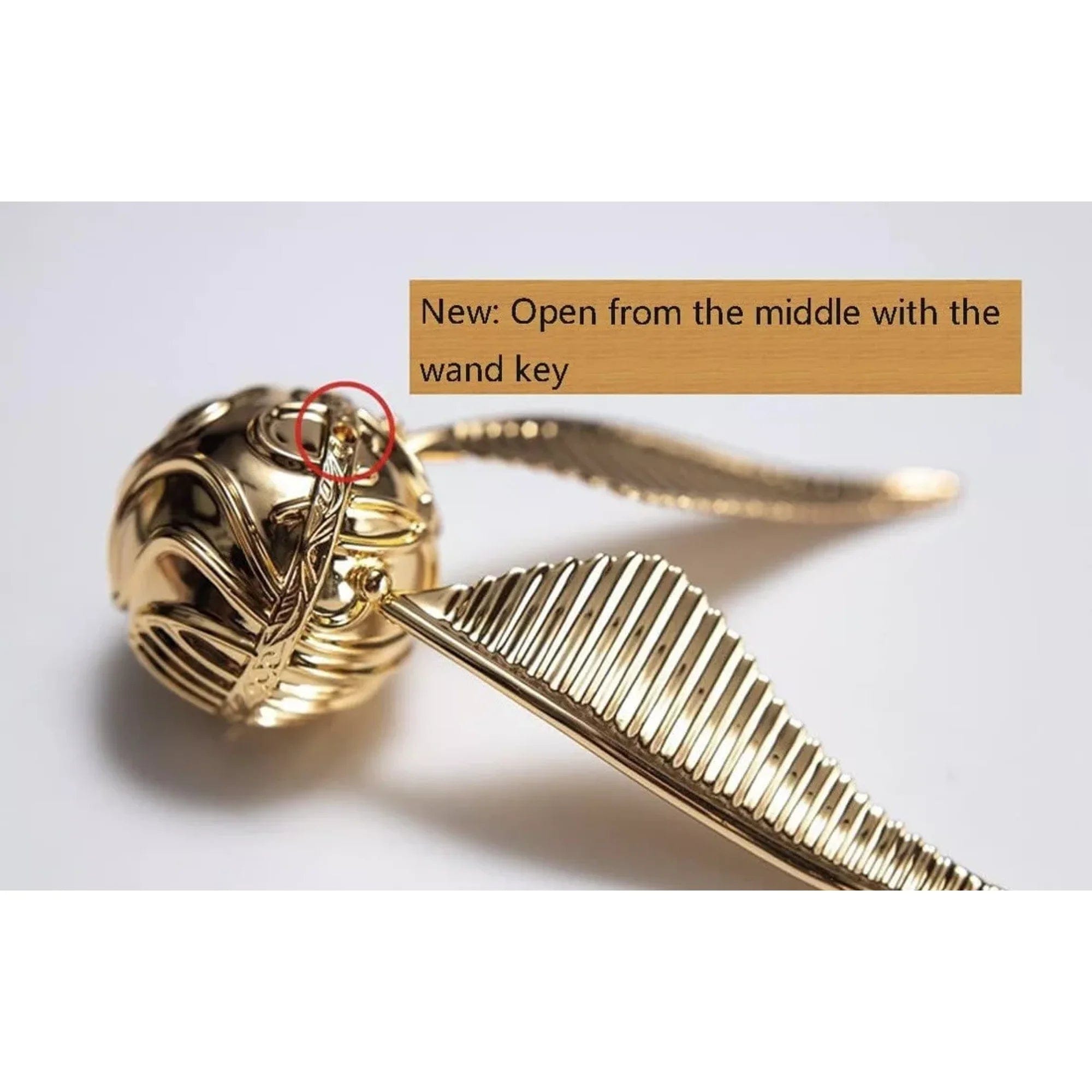 RING Golden Snitch Wings Jewelry Ring Box – Brass Wedding Proposal Box, 1.5" Square Gift Case