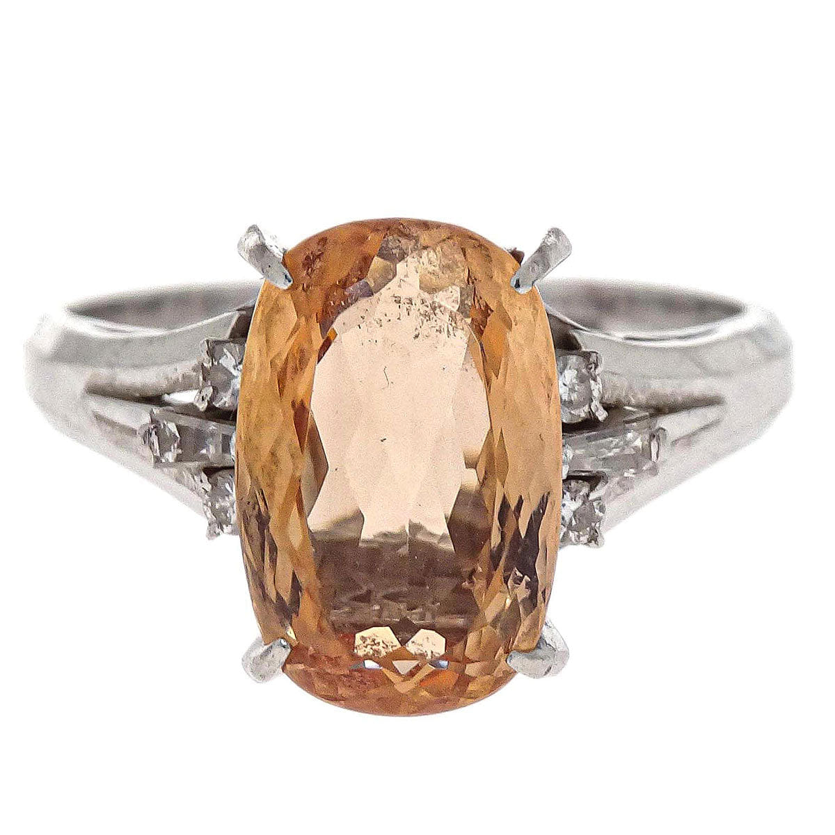 Other Brand Ring Pt900 Imperial Topaz Diamond #51 Jewelry