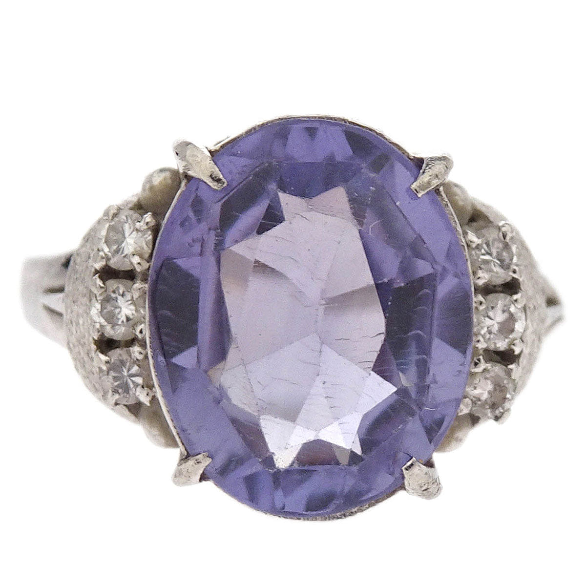 Other Brand Ring Pm850 Synthetic Sapphire Diamond Silver #52