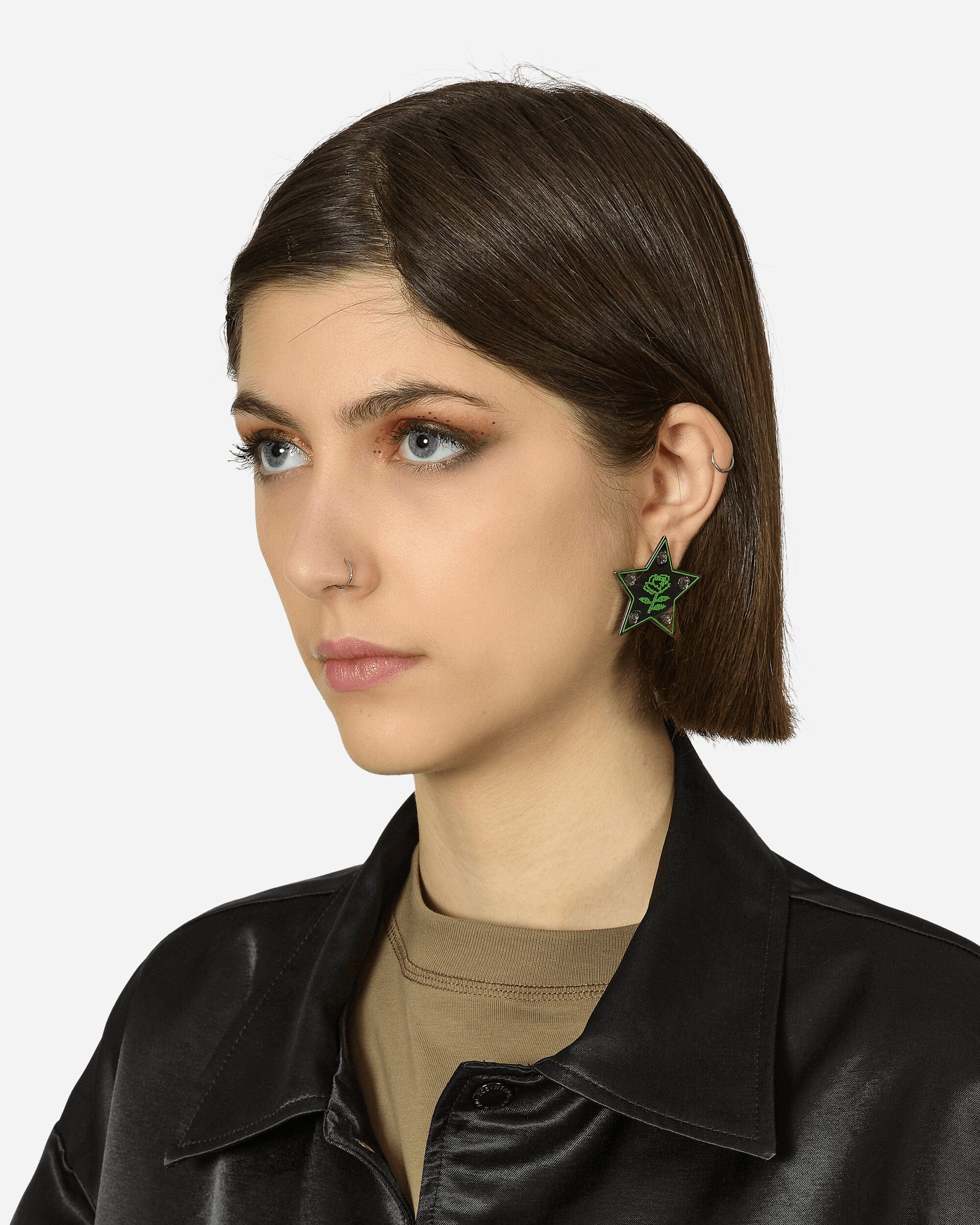 Safsafu Super Star Earrings Silver / Green