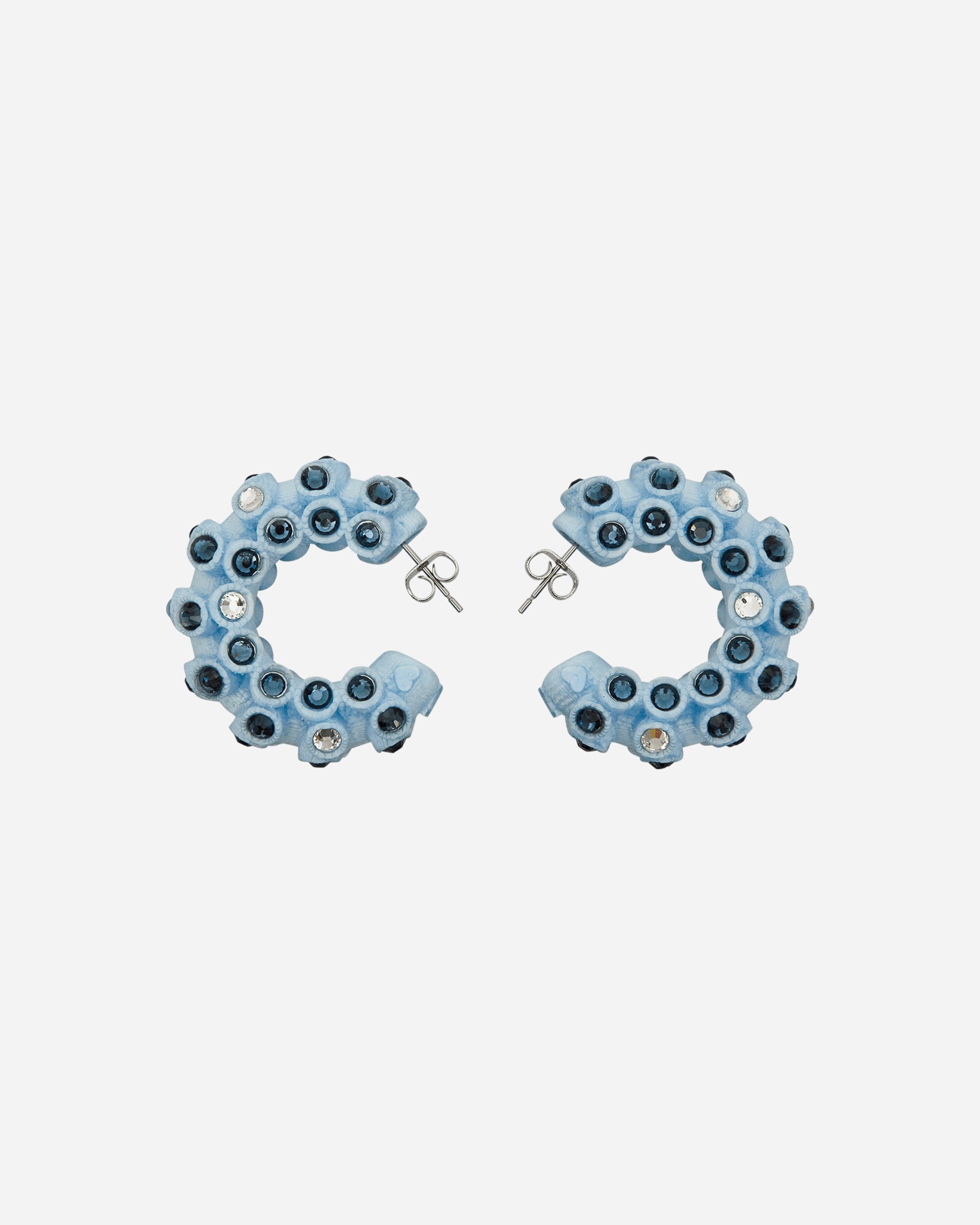 Roussey Lit Hoop Earrings Light Blue