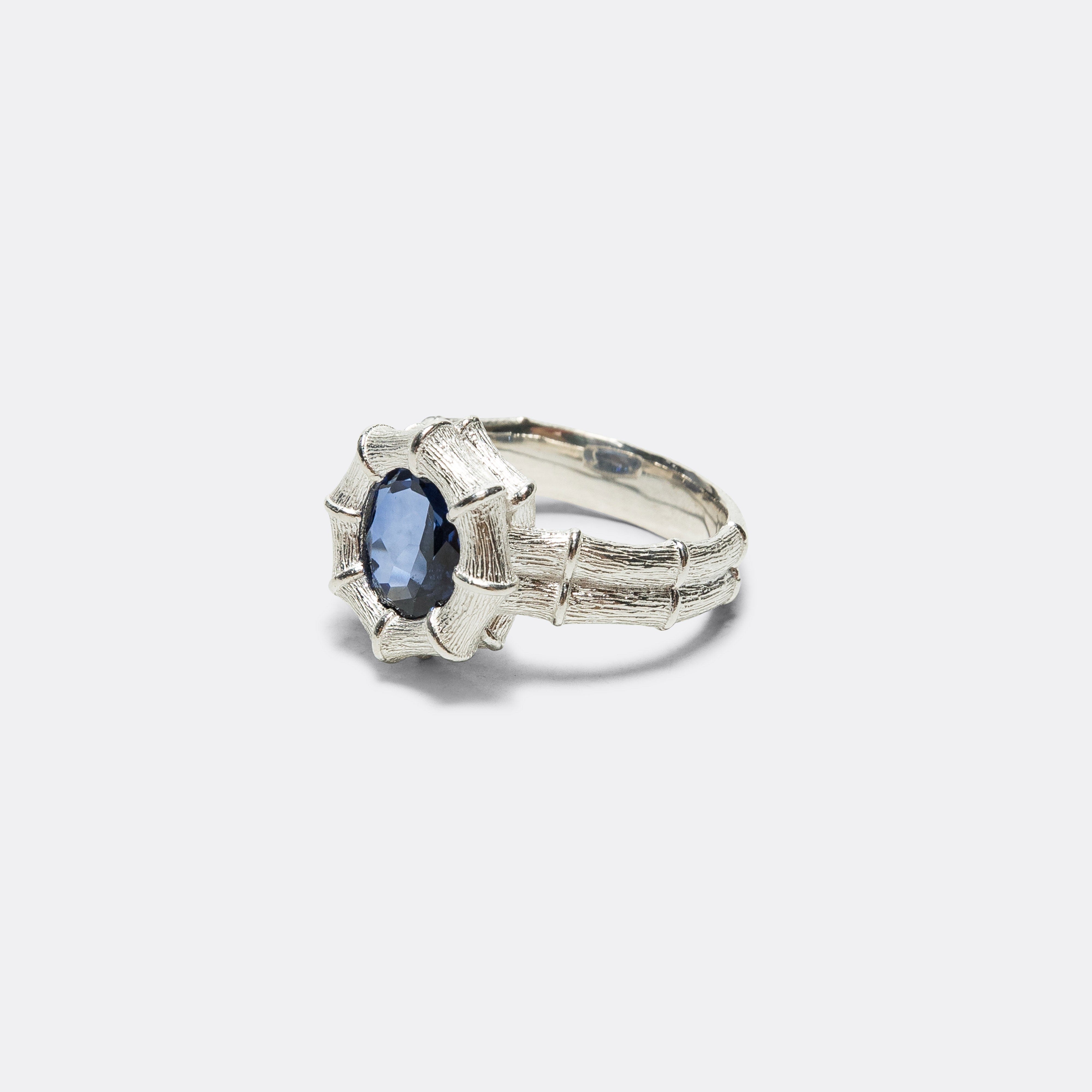 Bleue Burnham Bamboo Ring - Blue/925 Silver