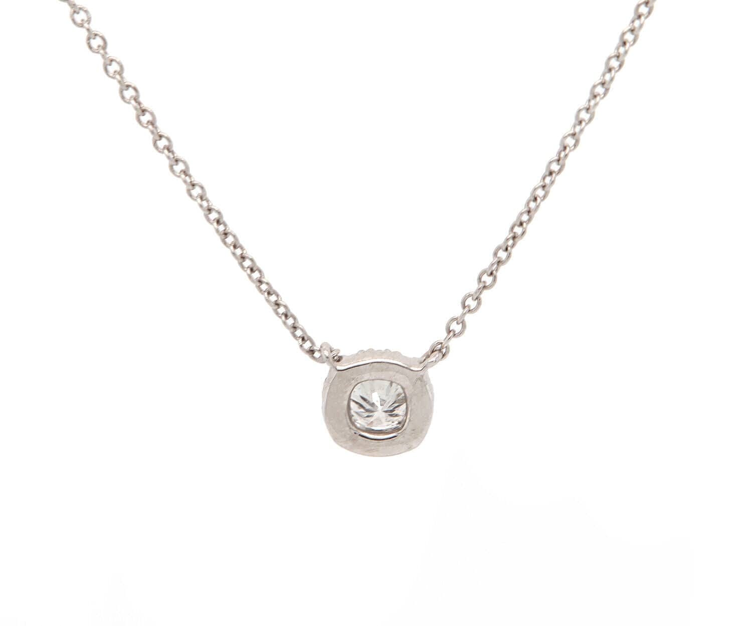 Diamond New 0.29ctw Round Diamond Cushion Frame Pendant Necklace in 14K