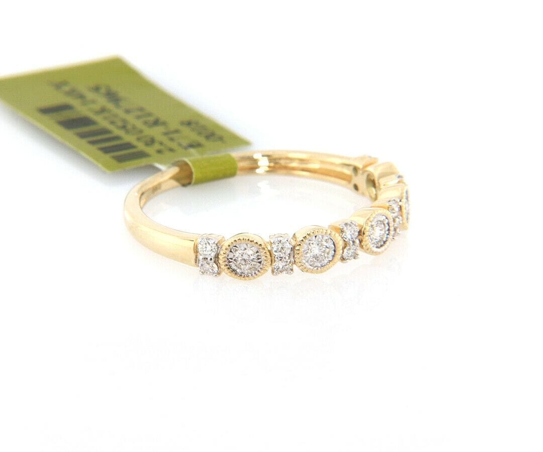 Diamond New 0.28ctw Diamond Bezel and Prong Set Band Ring in 14K