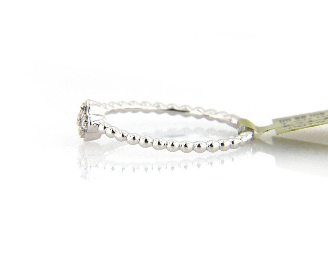 Diamond New 0.08ctw Diamond Clover Beaded Ring in 14K