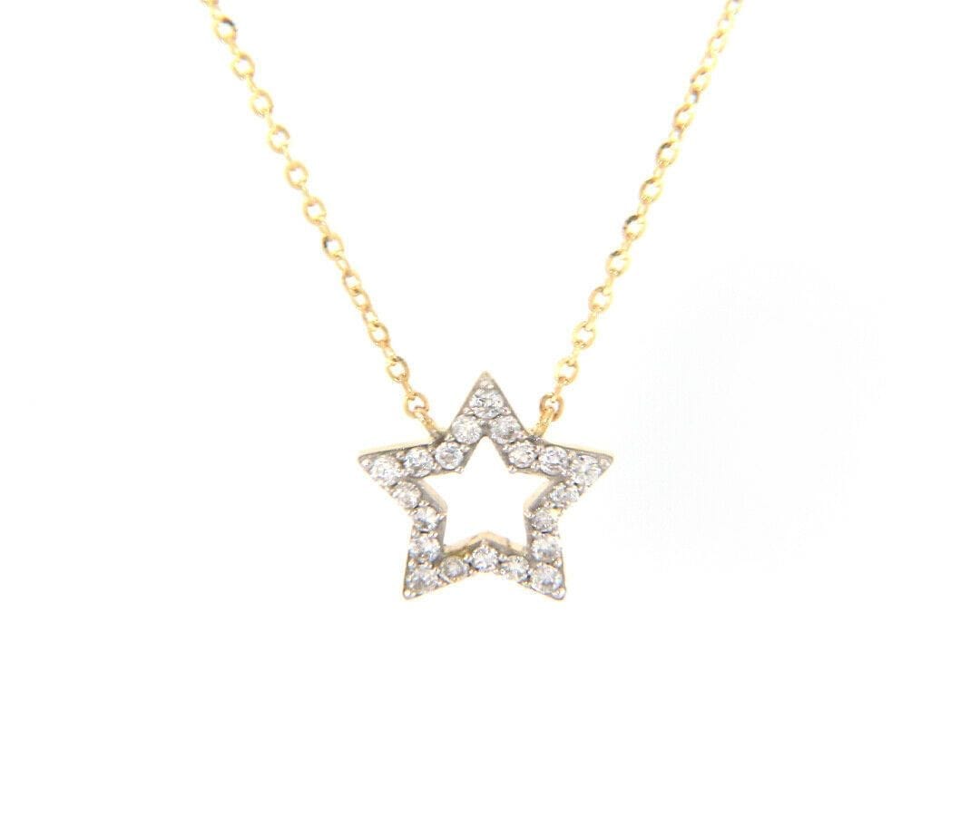 Diamond New 0.18ctw Diamond Star Pendant Necklace in 14K