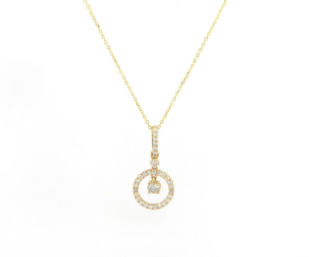 Diamond New 0.33ctw Diamond Halo Pendant Necklace in 14kt