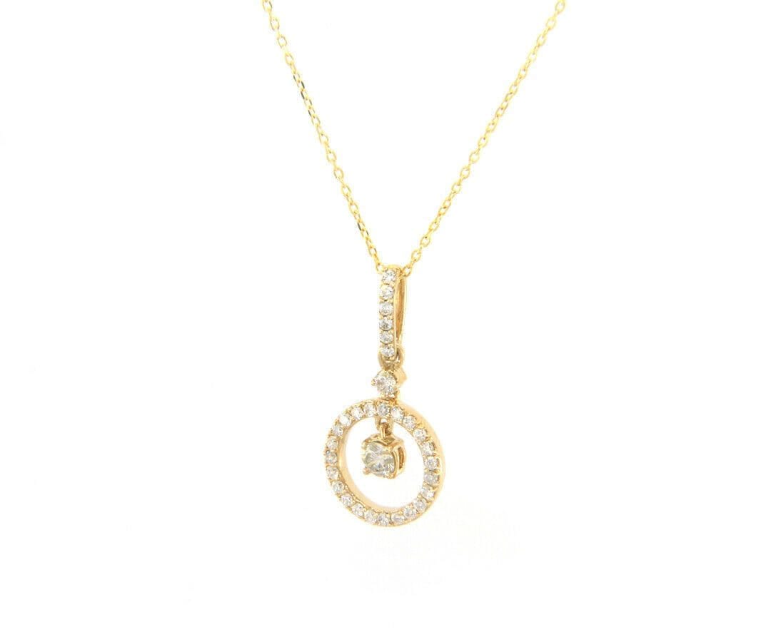 Diamond New 0.33ctw Diamond Halo Pendant Necklace in 14kt